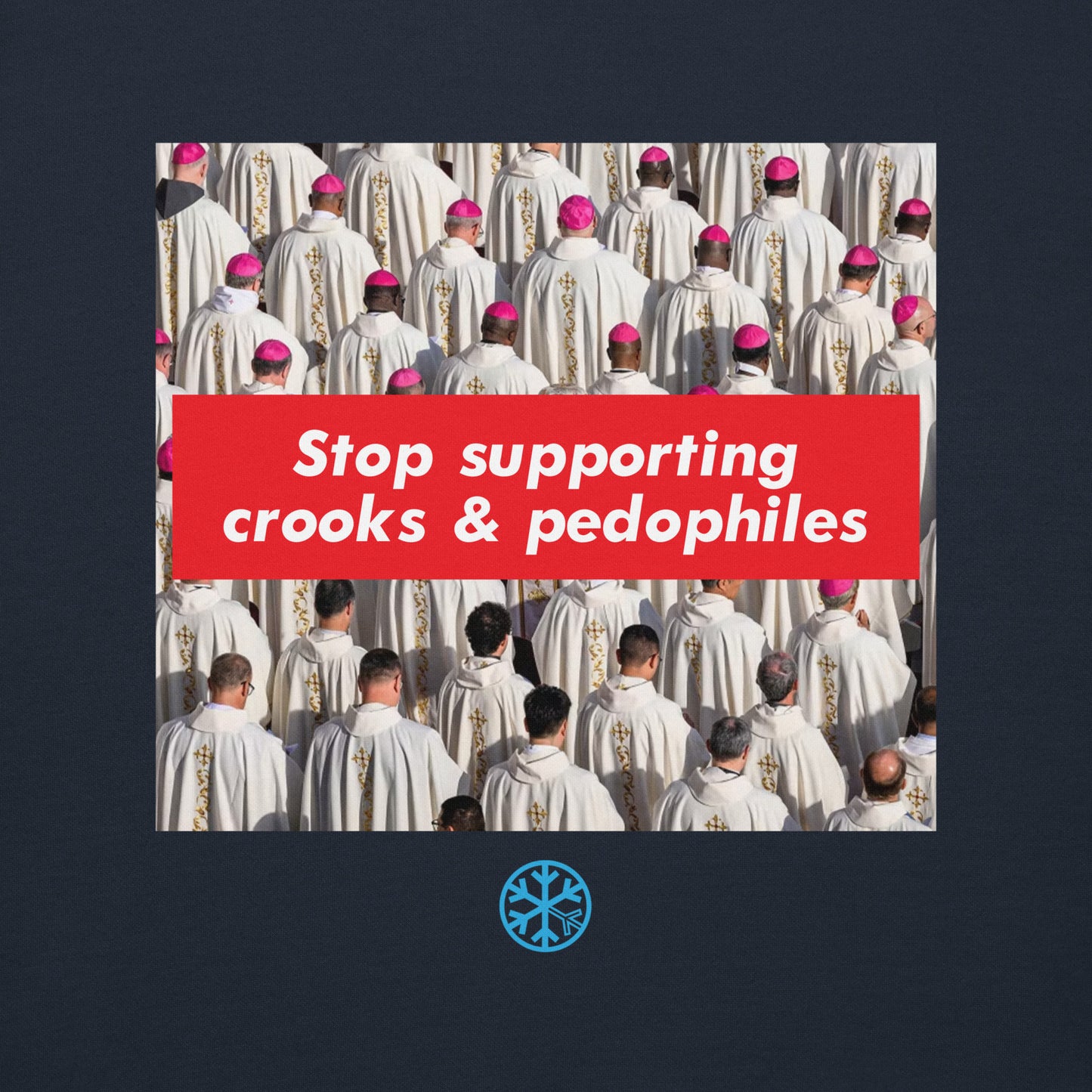 Navy-Vatican Crooks Sweatshirt from B.Different Clothing, graphic, graffiti-inspired streetwear