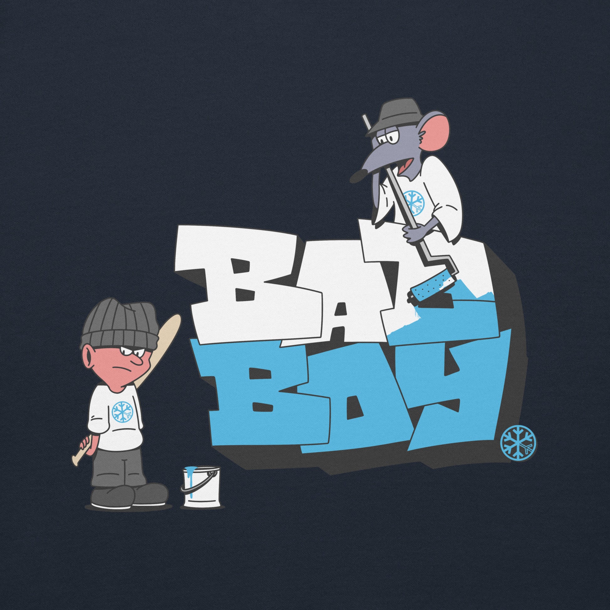 Navy-Bad Boy Graffiti Sweatshirt from B.Different Clothing, graphic, graffiti-inspired streetwear
