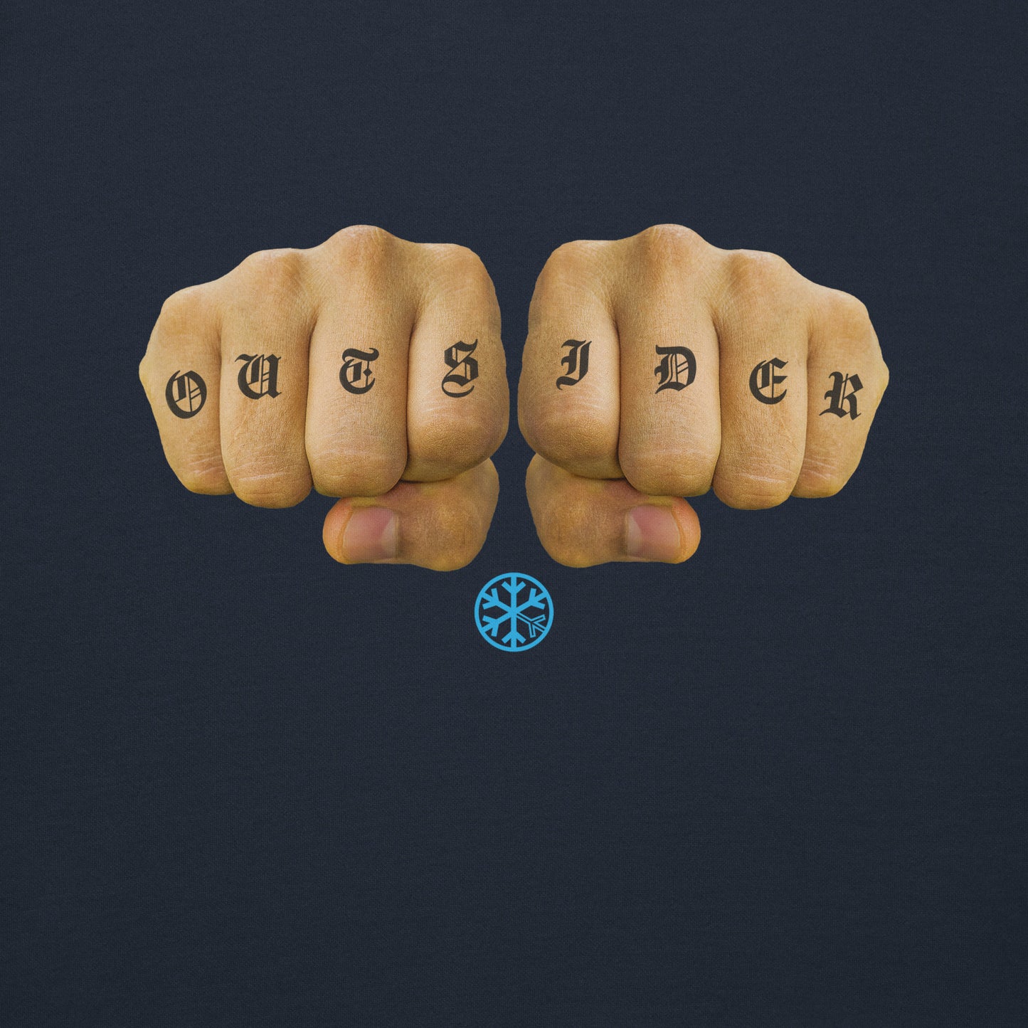 Navy-Outsider Tattoo Sweatshirt from B.Different Clothing, graphic, graffiti-inspired streetwear