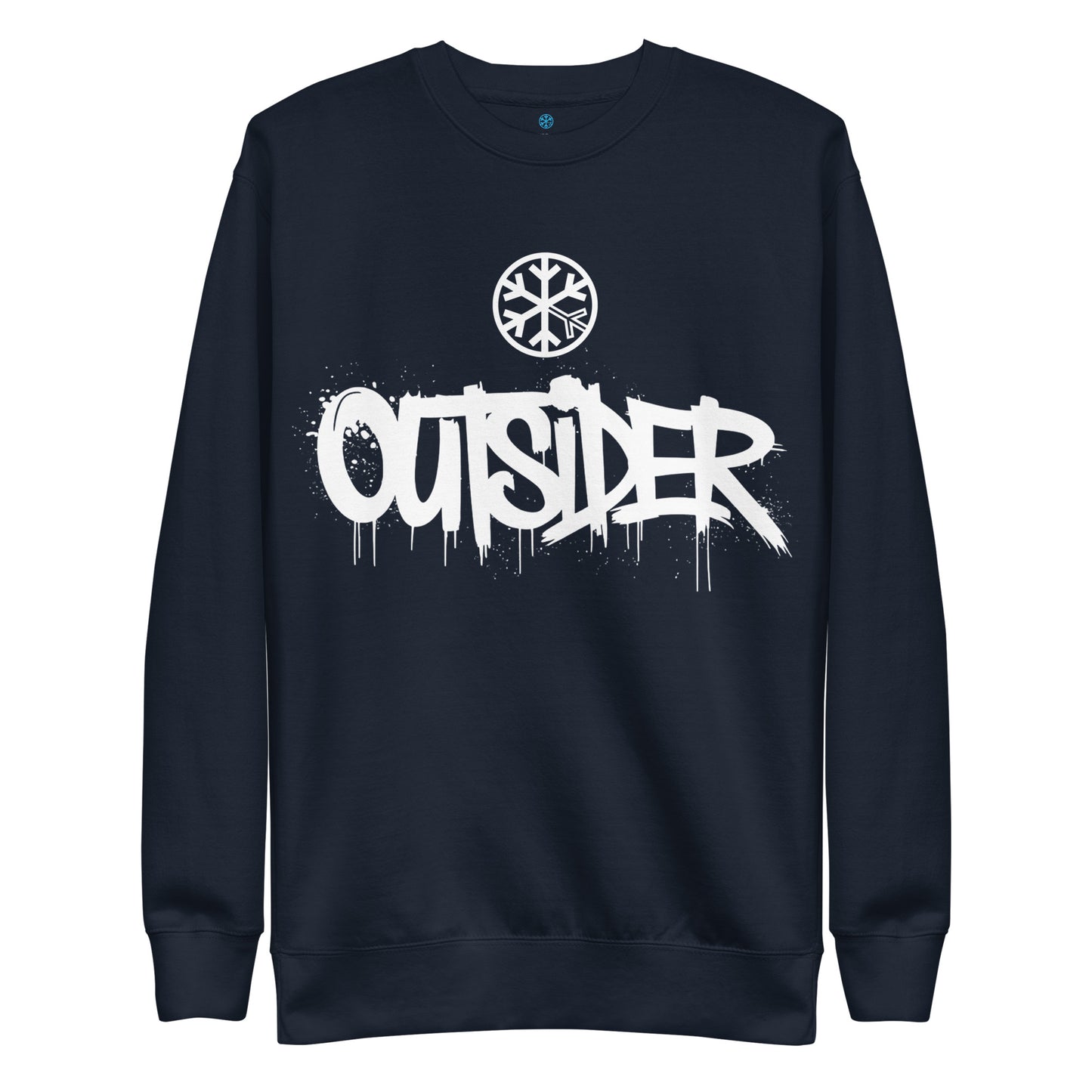 Navy-Outsider Graffiti Tag Sweatshirt from B.Different Clothing, front view, graffiti-inspired streetwear