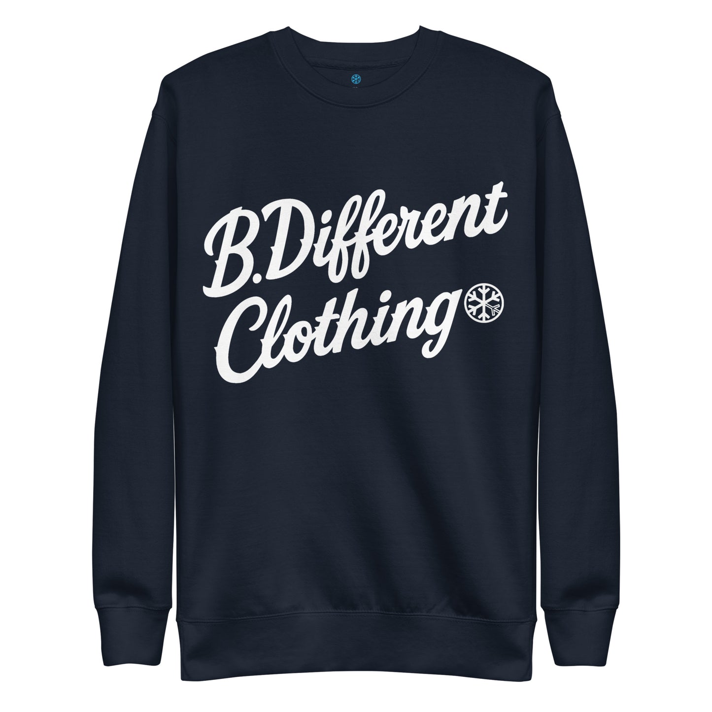 Navy-The League Sweatshirt from B.Different Clothing, front view, graffiti-inspired streetwear