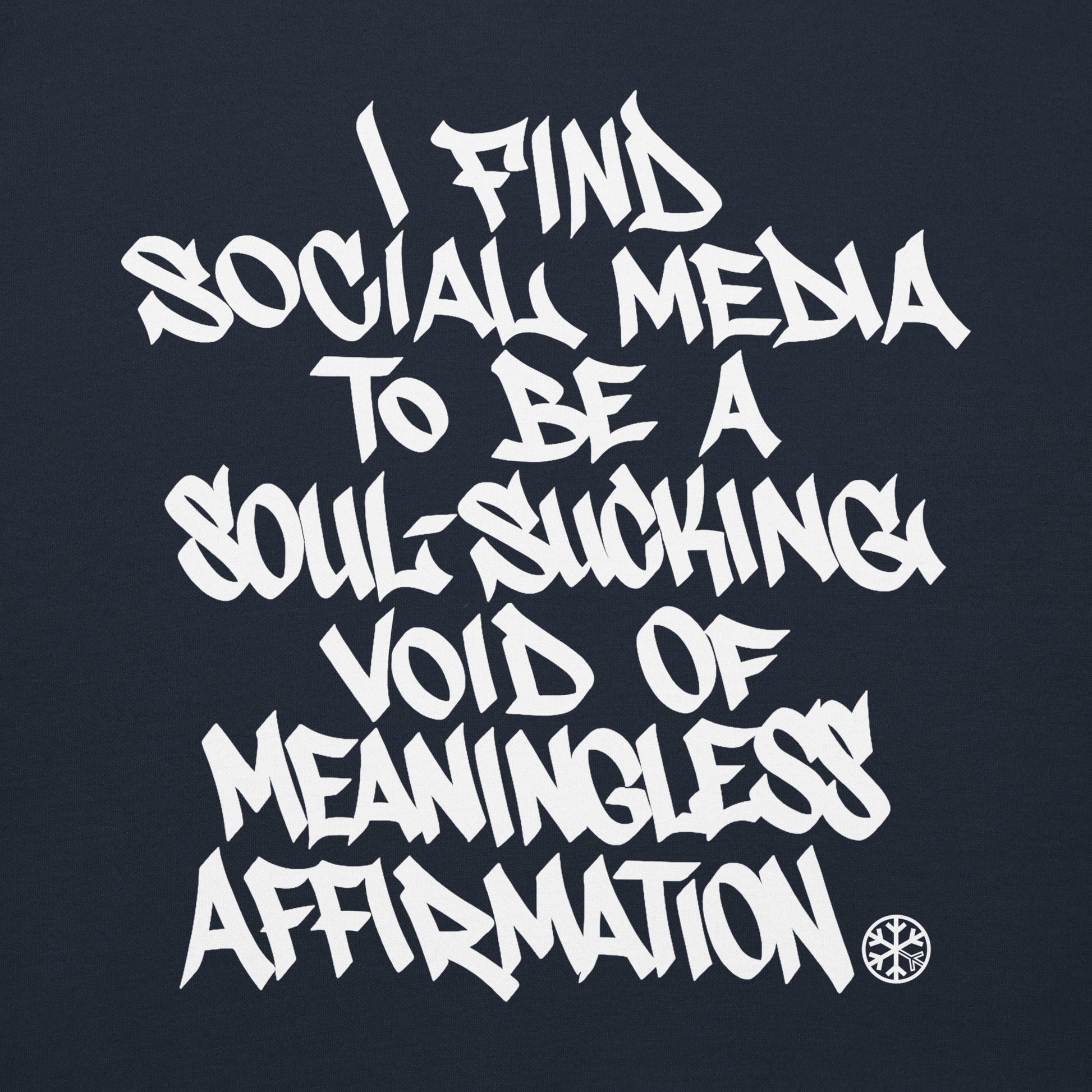 Navy-Social Media Graffiti Tag Sweatshirt from B.Different Clothing, graphic, graffiti-inspired streetwear