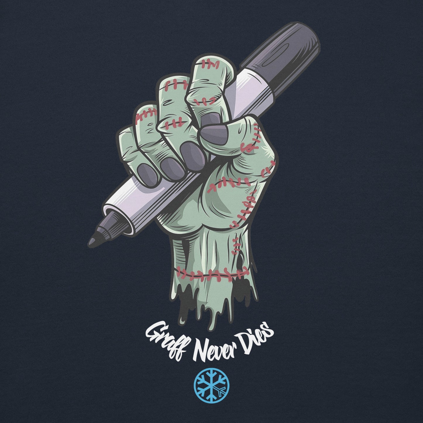 Navy-Thing Graffiti Sweatshirt from B.Different Clothing, graphic, graffiti-inspired streetwear