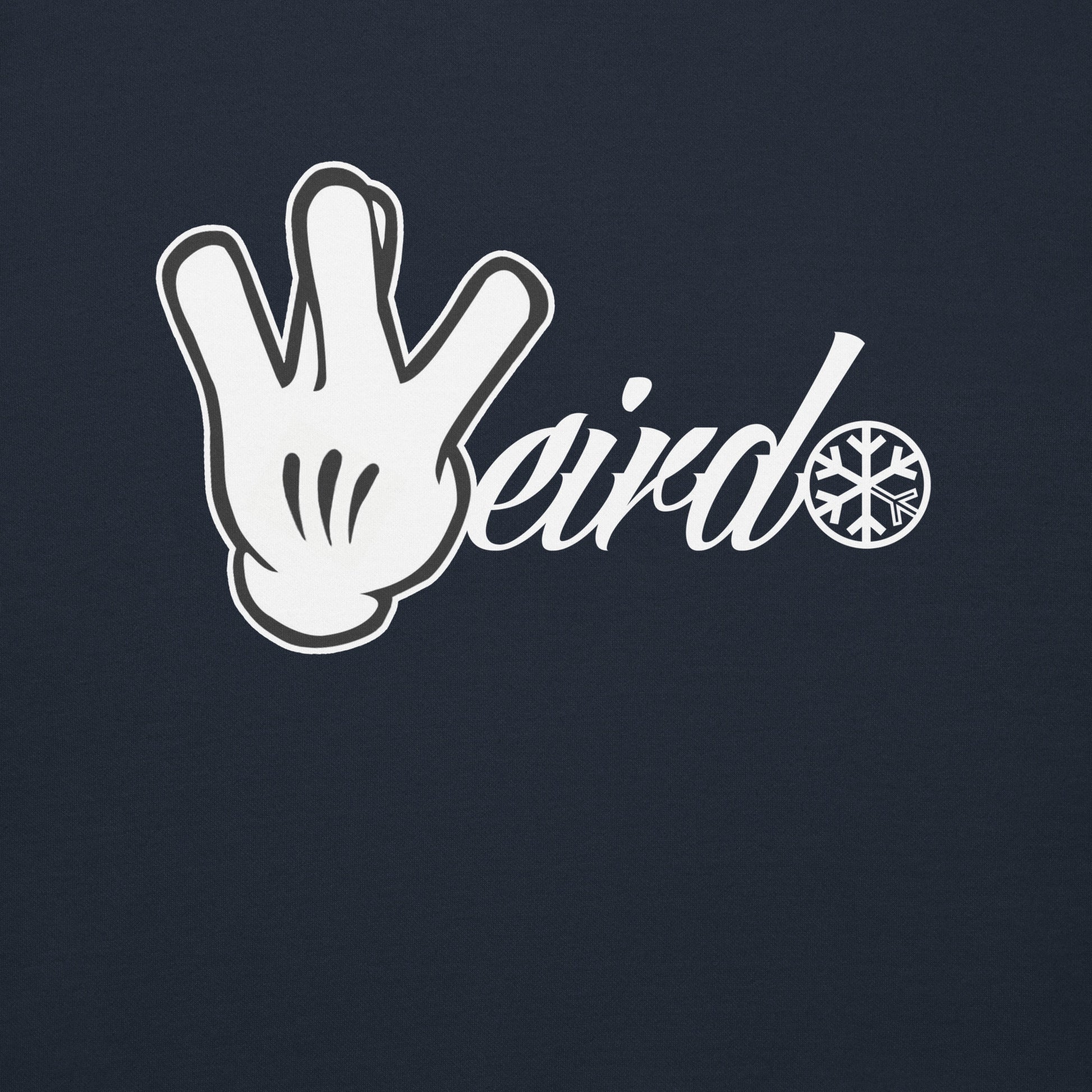 Navy-Weirdo Hand Sign Sweatshirt from B.Different Clothing, graphic, graffiti-inspired streetwear