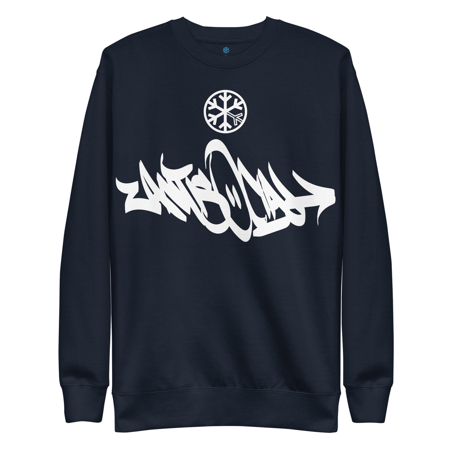 Navy-Antisocial Graffiti Tag Sweatshirt from B.Different Clothing, front view, graffiti-inspired streetwear