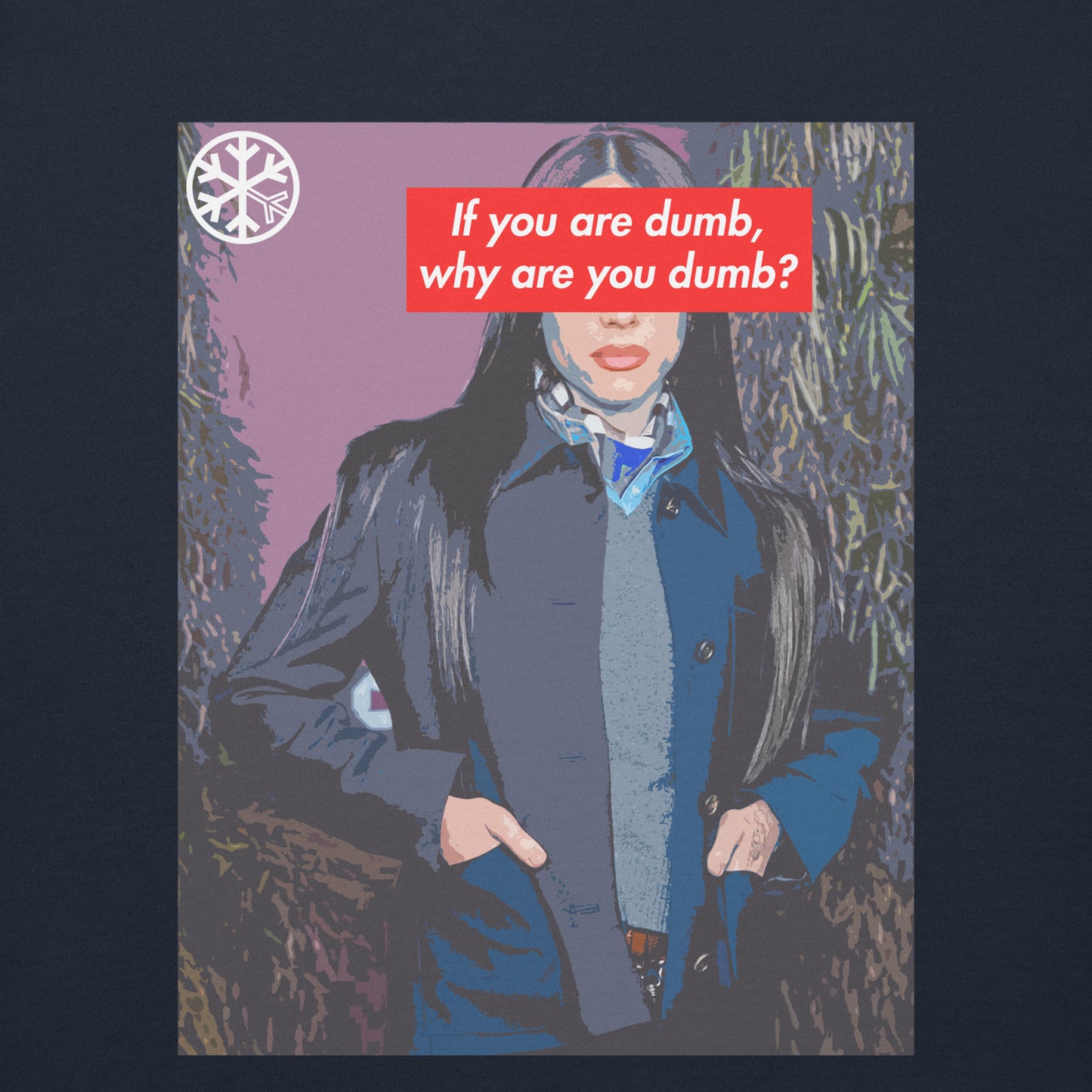 Navy-Why Are You Dumb Sweatshirt from B.Different Clothing, graphic, graffiti-inspired streetwear