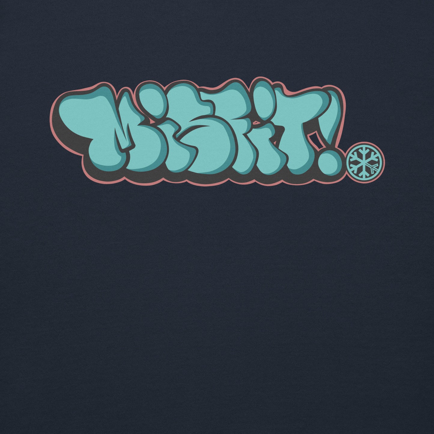 Navy-Misfit Graffiti Throwie Sweatshirt from B.Different Clothing, graphic, graffiti-inspired streetwear t-shirt