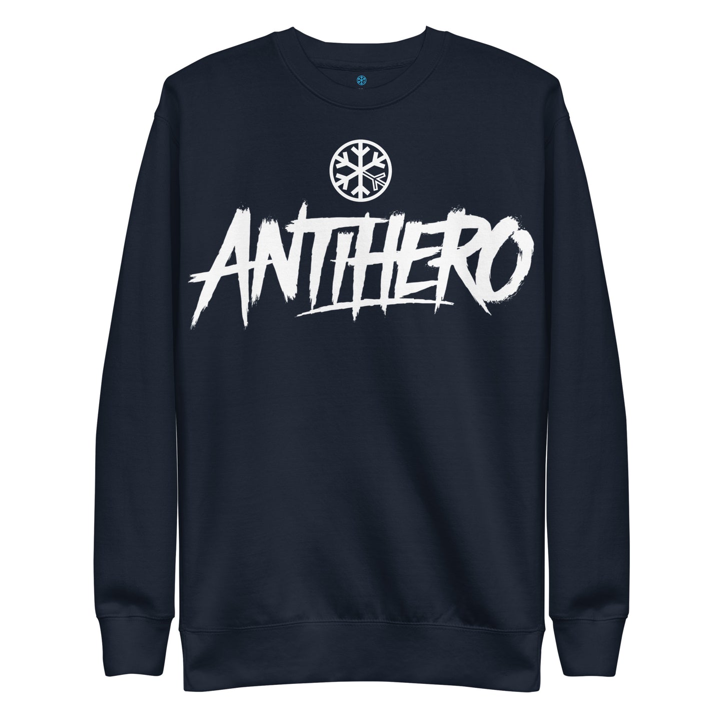 Navy-Antihero Graffiti Tag Sweatshirt from B.Different Clothing, front view, graffiti-inspired streetwear