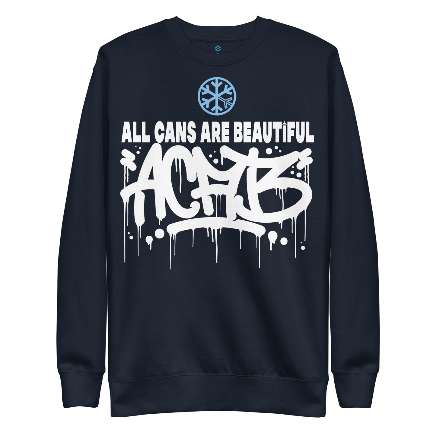 Navy-Acab Graffiti Tag Sweatshirt from B.Different Clothing, front view, graffiti-inspired streetwear