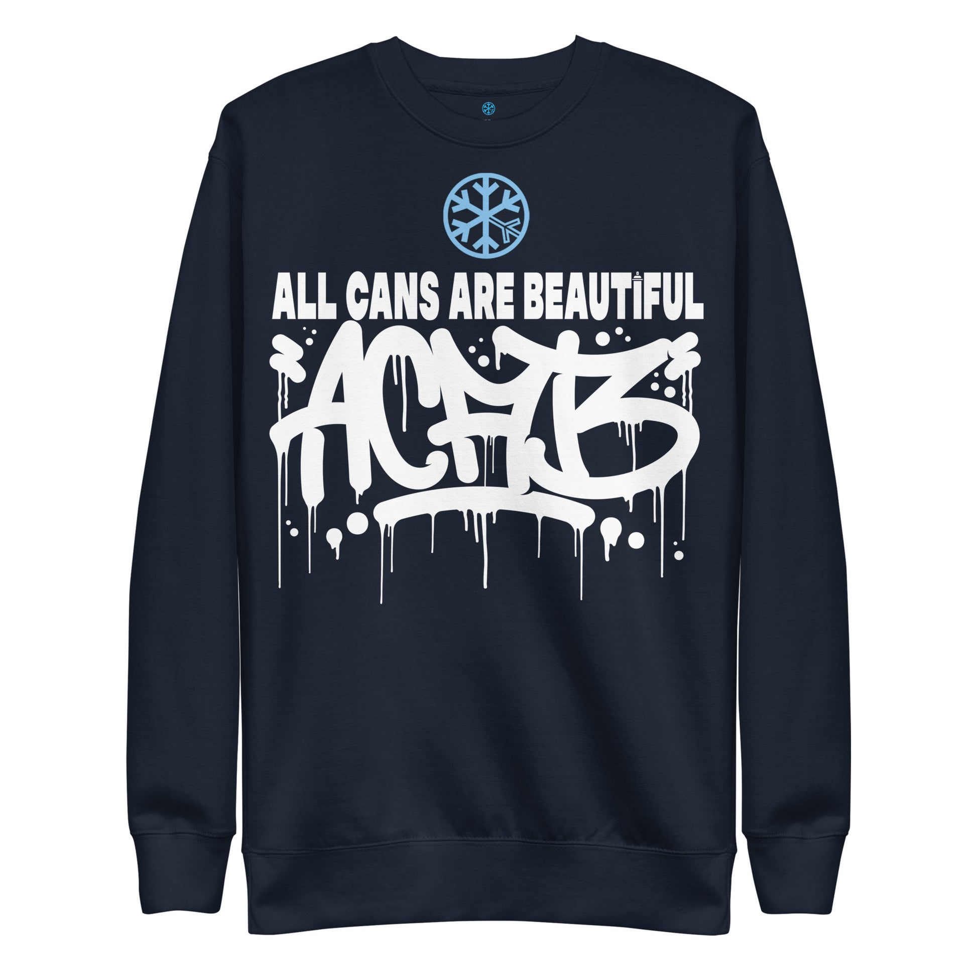 Navy-Acab Graffiti Tag Sweatshirt from B.Different Clothing, front view, graffiti-inspired streetwear
