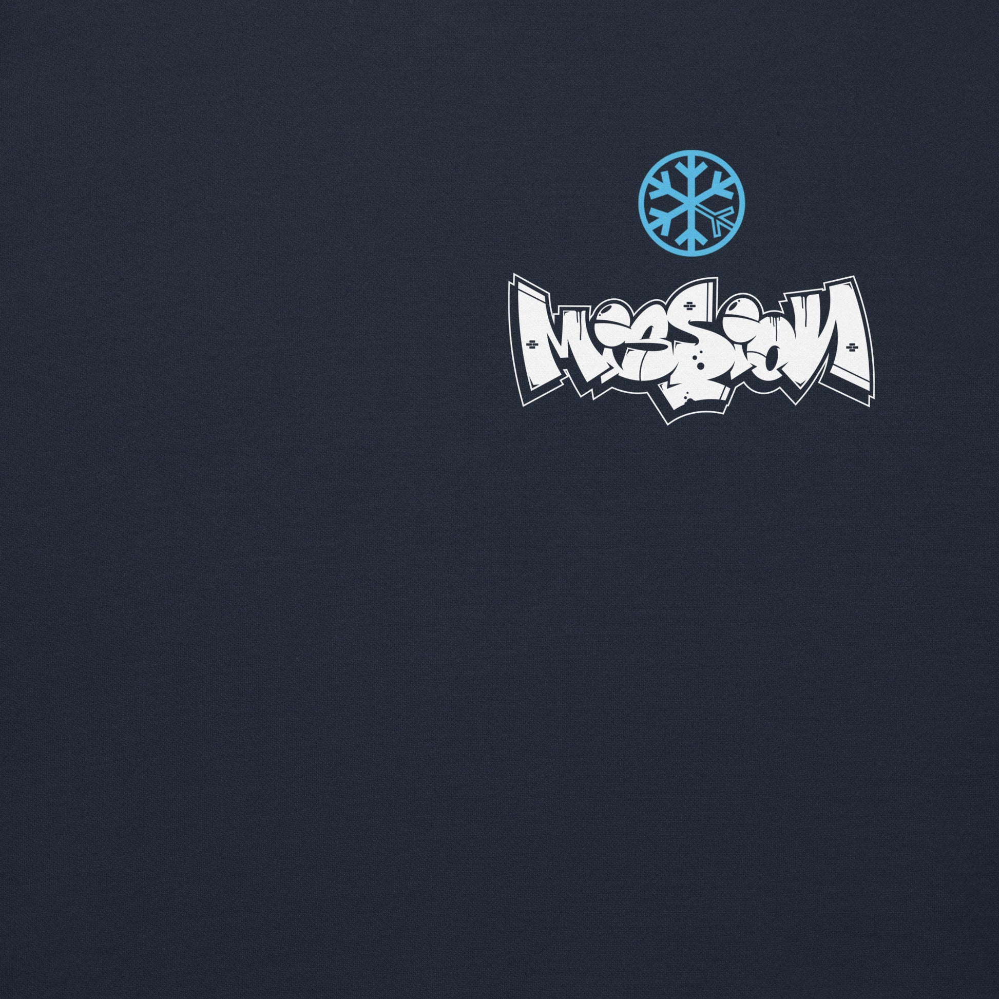 Navy-Mission Graffiti Character Sweatshirt from B.Different Clothing, front graphic, graffiti-inspired streetwear