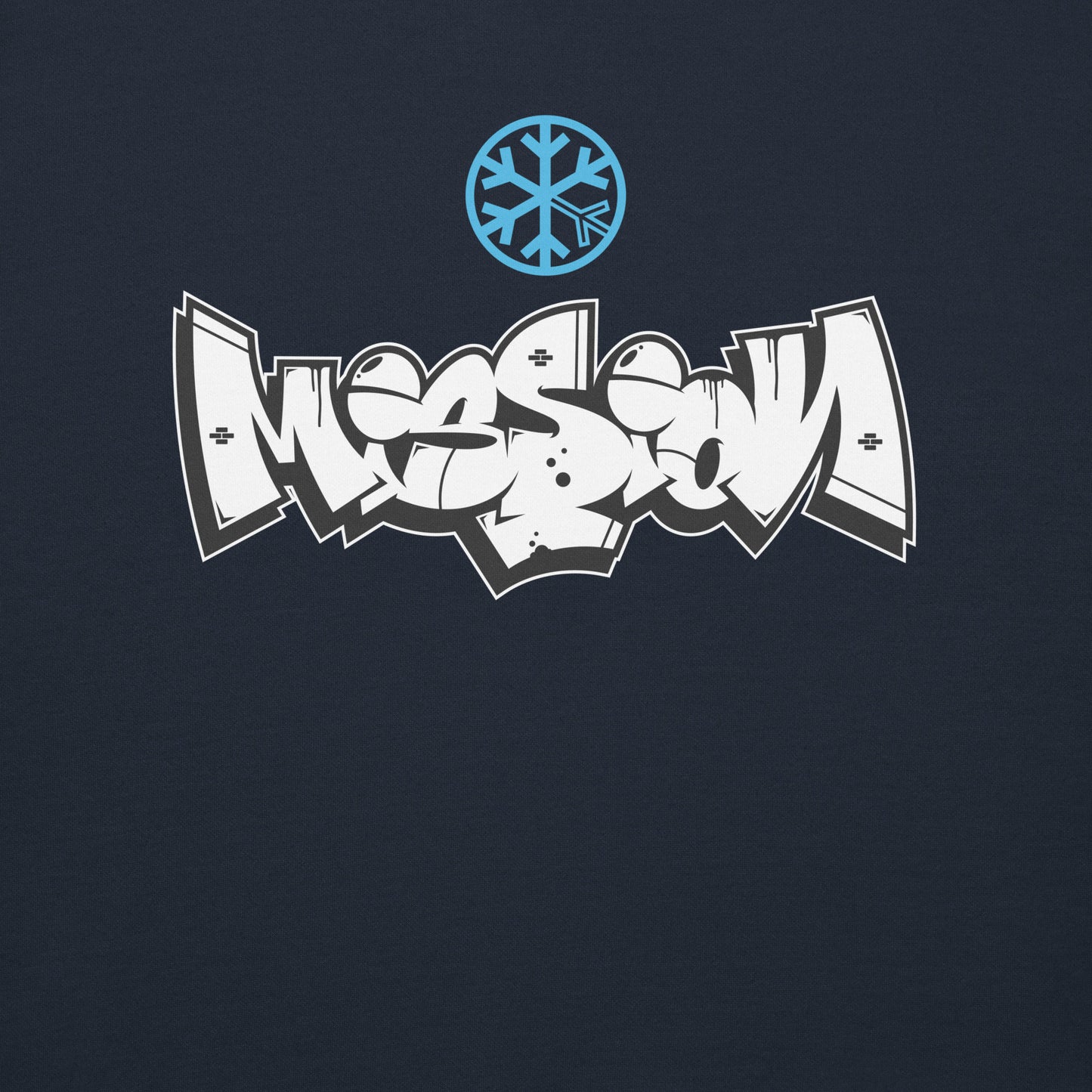 Navy-Mission Graffiti Piece Sweatshirt from B.Different Clothing, graphic, graffiti-inspired streetwear