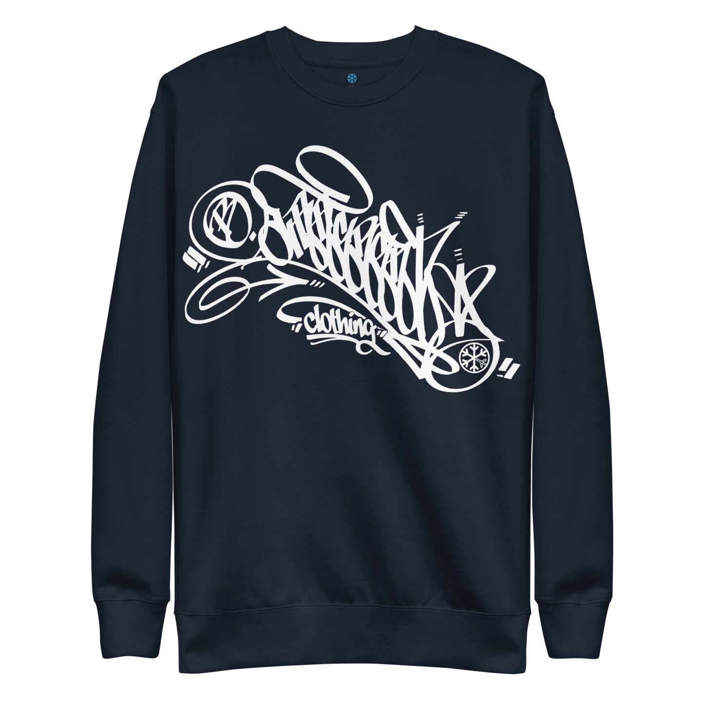 Navy-B.Different Clothing Graffiti Tag Sweatshirt from B.Different Clothing, front view, graffiti-inspired streetwear