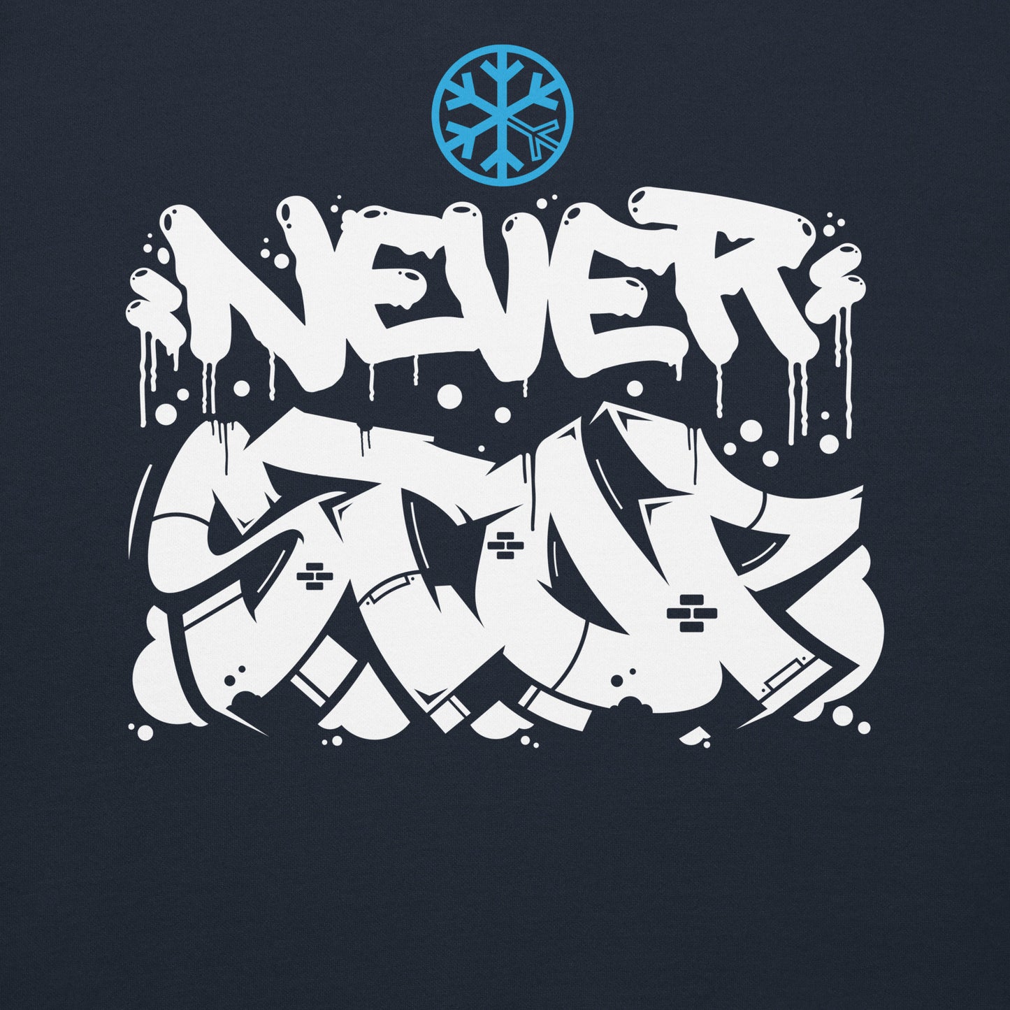 Navy-Never Stop Graffiti Piece Sweatshirt from B.Different Clothing, graphic, graffiti-inspired streetwear