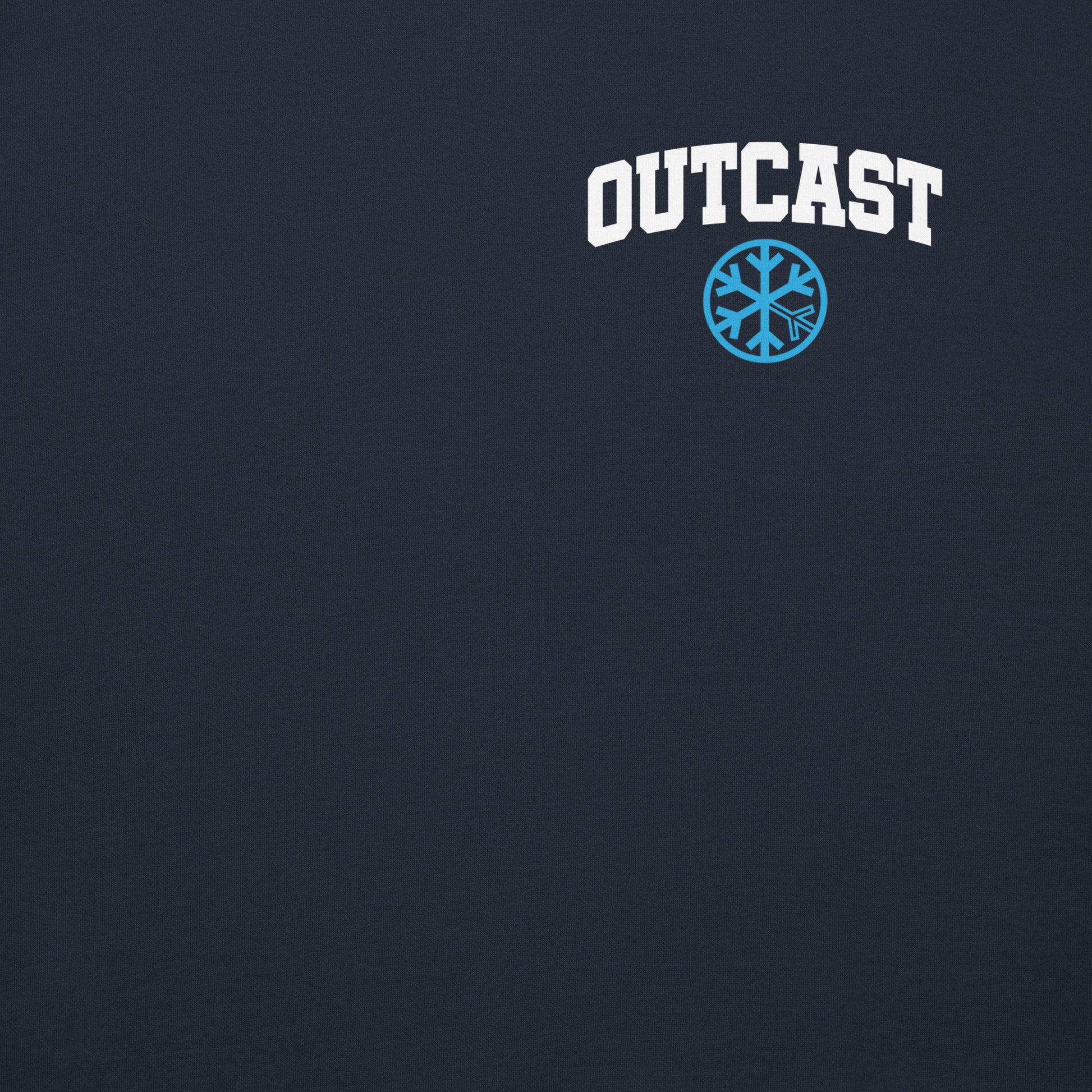 Navy-Outcast Graffiti Character Sweatshirt from B.Different Clothing, front graphic, graffiti-inspired streetwear