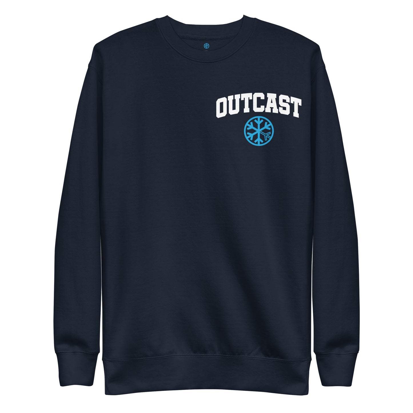 Navy-Outcast Graffiti Character Sweatshirt from B.Different Clothing, front view, graffiti-inspired streetwear