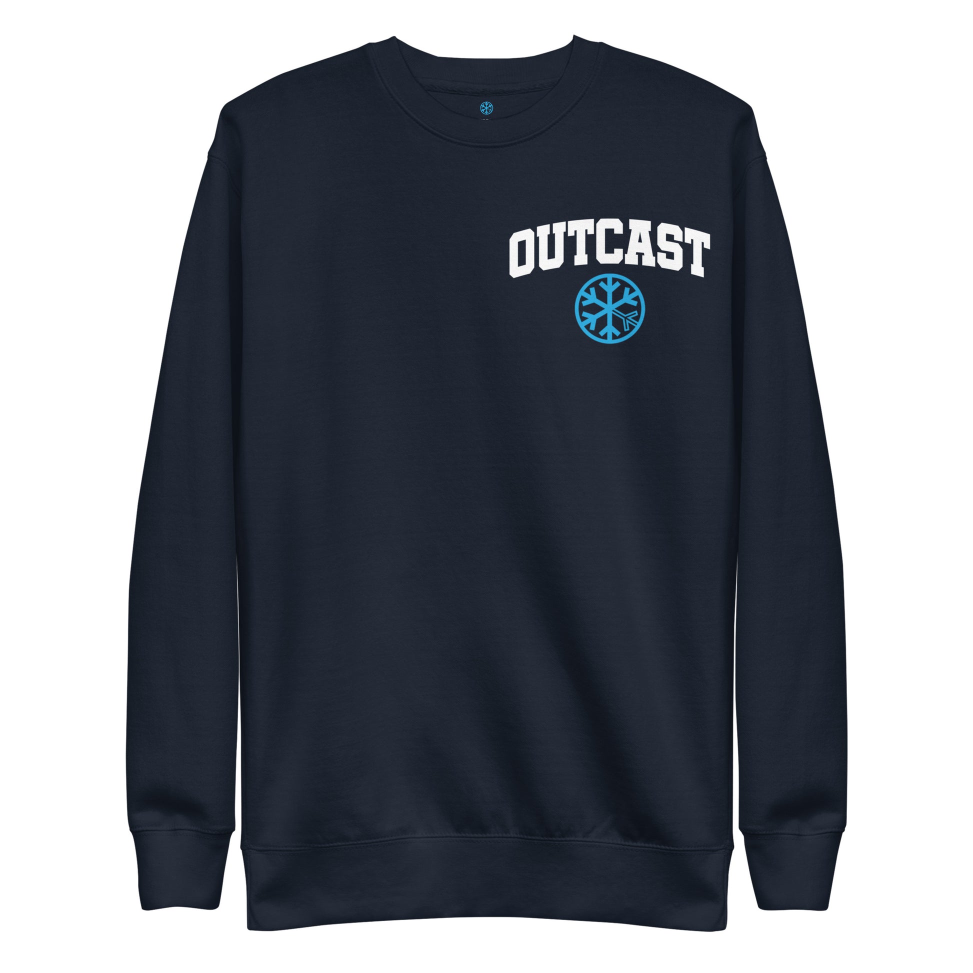 Navy-Outcast Graffiti Character Sweatshirt from B.Different Clothing, front view, graffiti-inspired streetwear