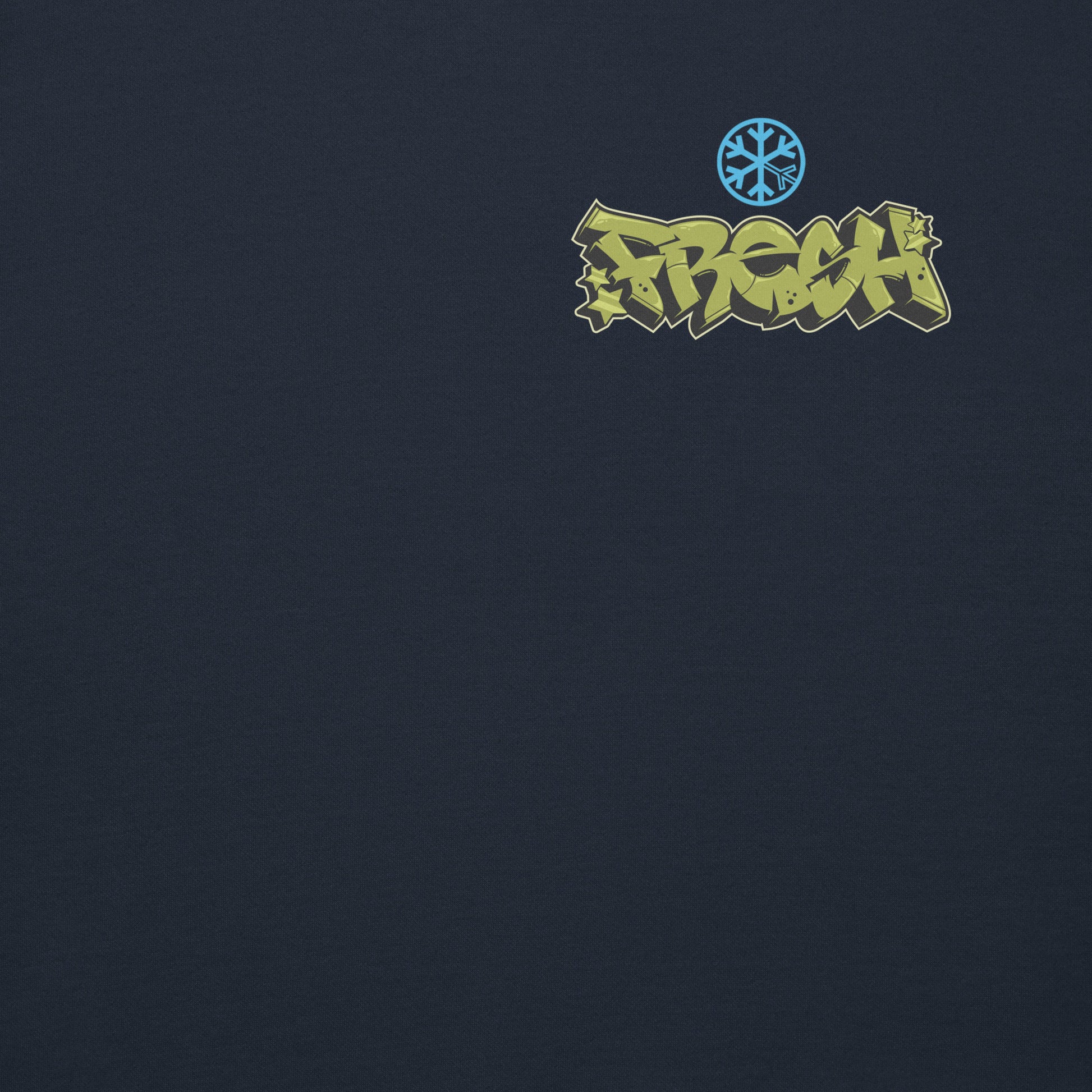 Navy-Fresh Graffiti Character Sweatshirt from B.Different Clothing, front graphic, graffiti-inspired streetwear