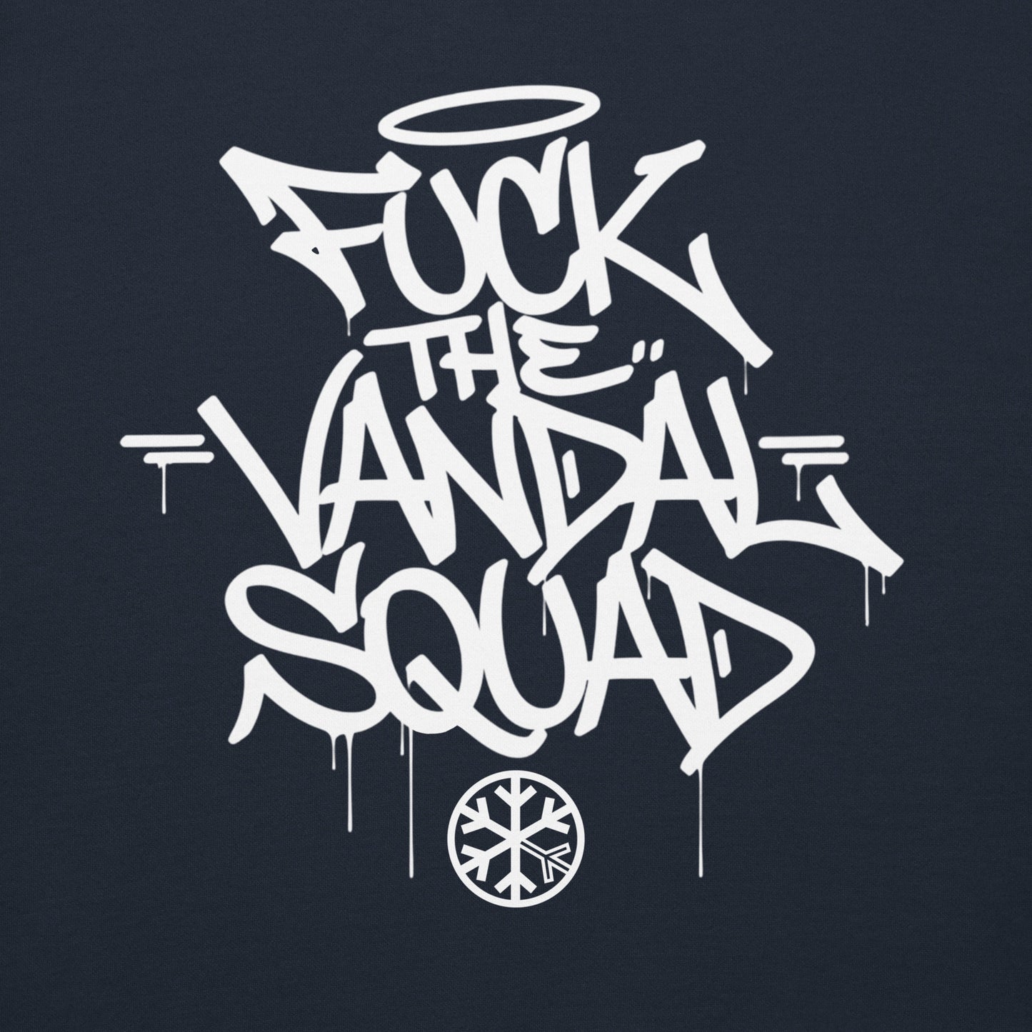Navy-Fuck The Vandal Squad Graffiti Sweatshirt from B.Different Clothing, graphic, graffiti-inspired streetwear