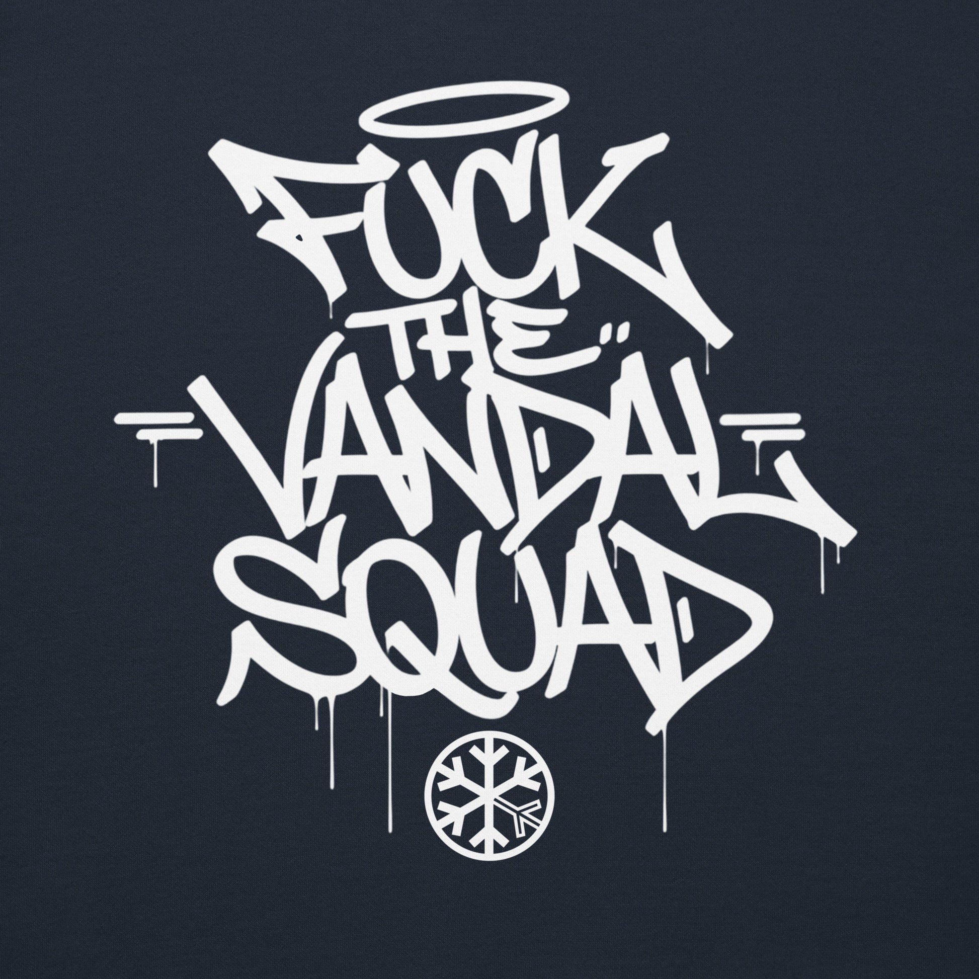 Navy-Fuck The Vandal Squad Graffiti Sweatshirt from B.Different Clothing, graphic, graffiti-inspired streetwear
