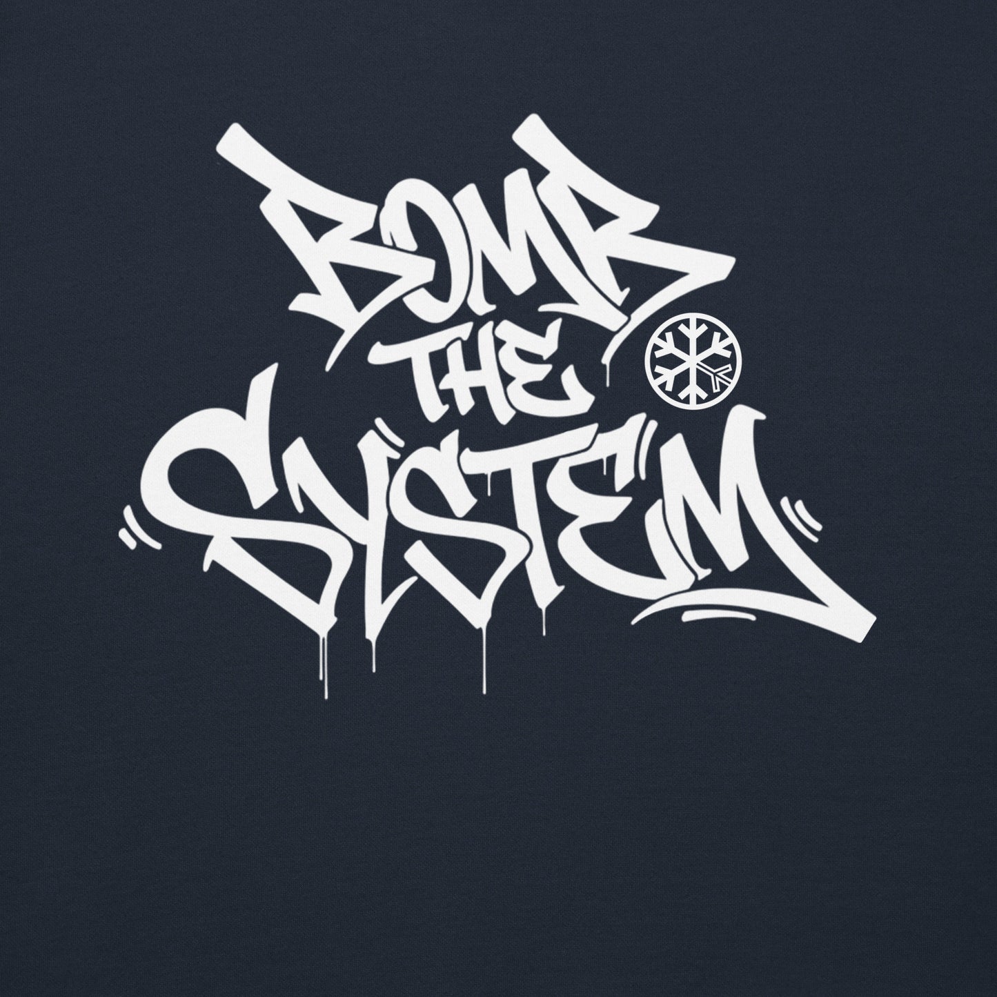 Navy-Bomb The System Graffiti Sweatshirt from B.Different Clothing, graphic, graffiti-inspired streetwear
