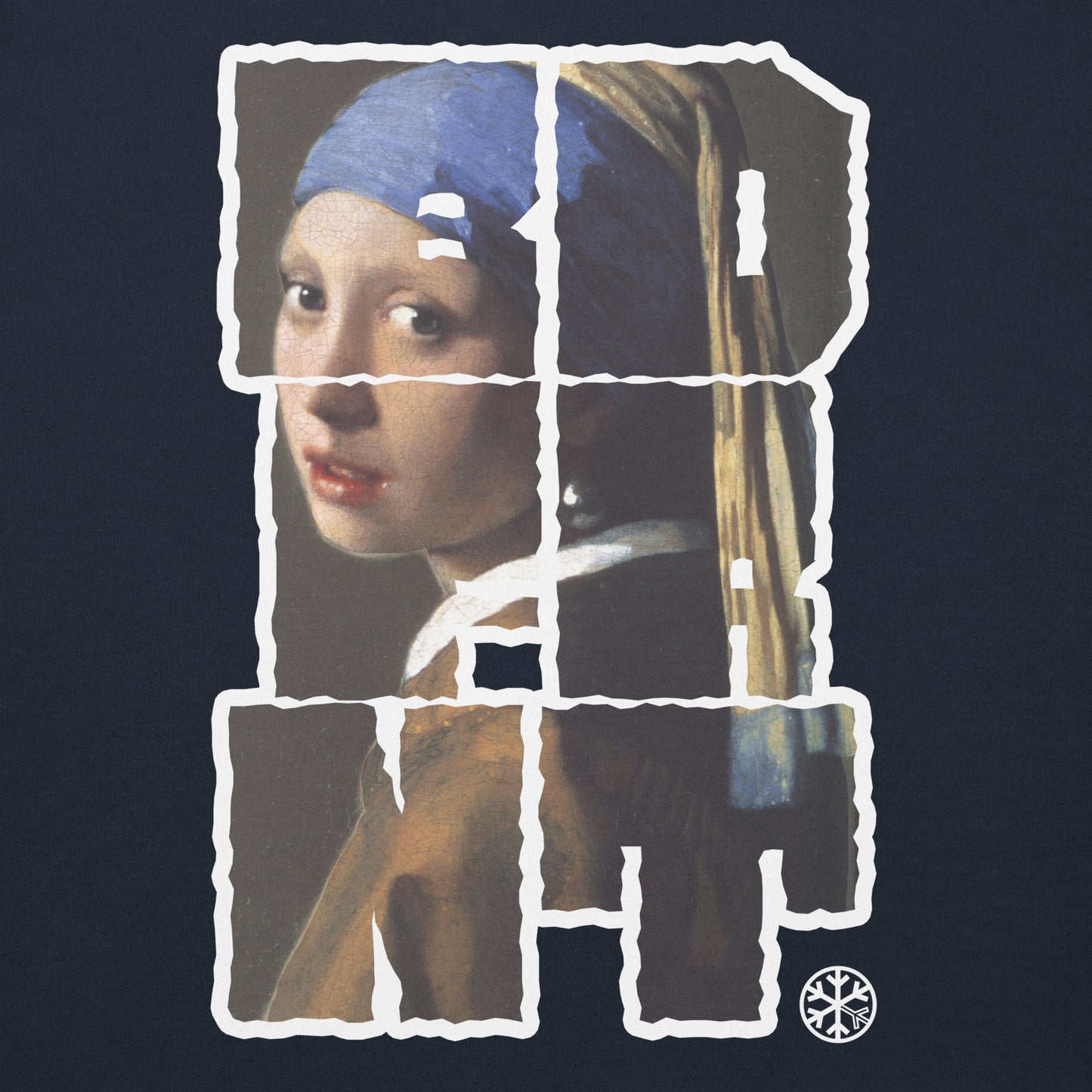 Navy-BDFRNT Throwie x Girl With Pearl Earring Graffiti Sweatshirt from B.Different Clothing, graphic, graffiti-inspired streetwear