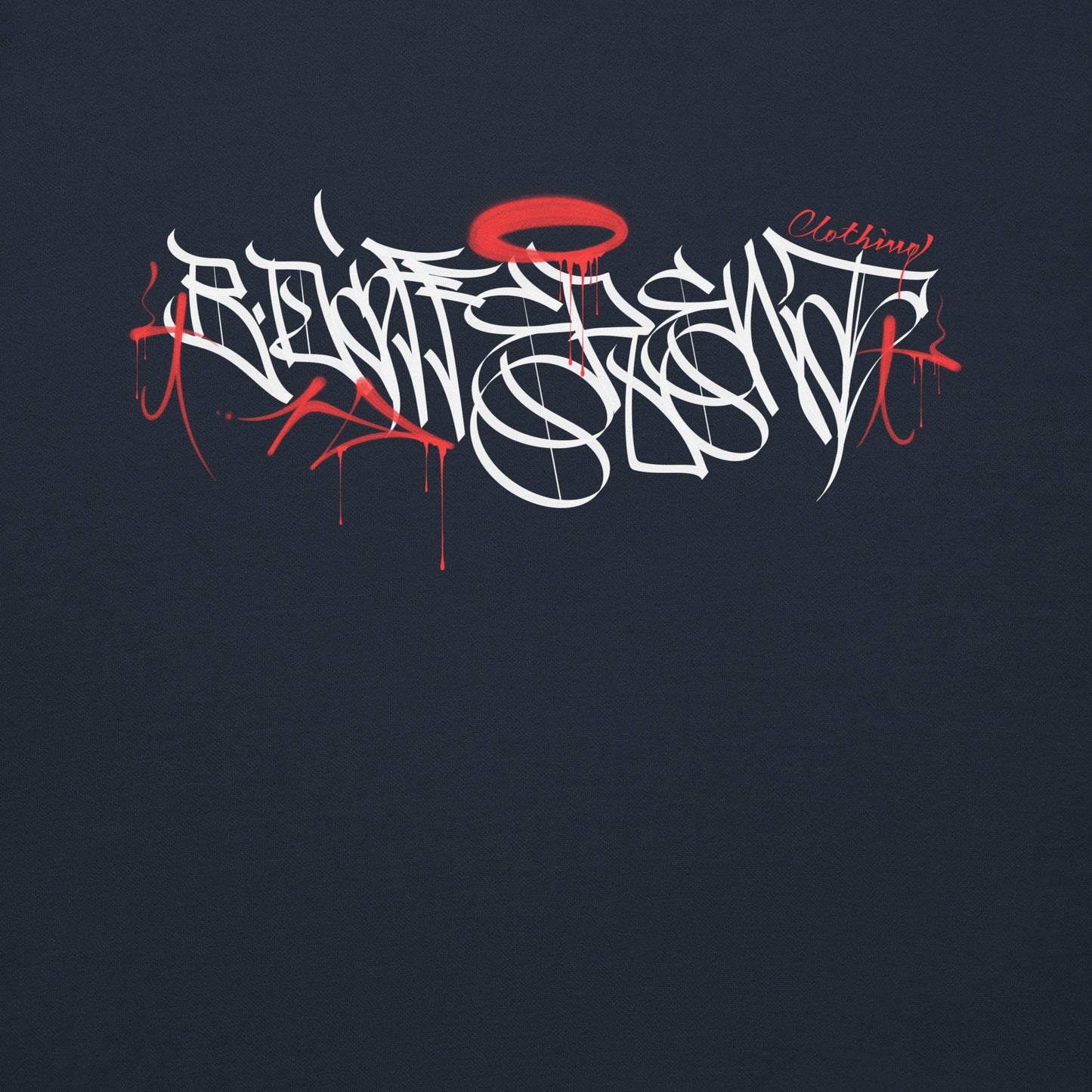 Navy-Caos One Collab Graffiti Sweatshirt from B.Different Clothing, graphic, graffiti-inspired streetwear