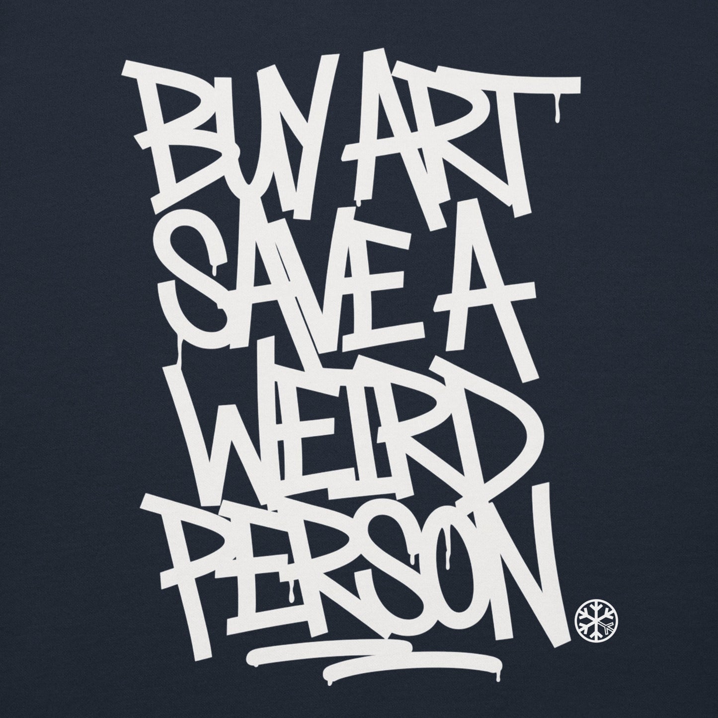 Navy-Buy Art Save a Weird Person Graffiti Sweatshirt from B.Different Clothing, graphic, graffiti-inspired streetwear