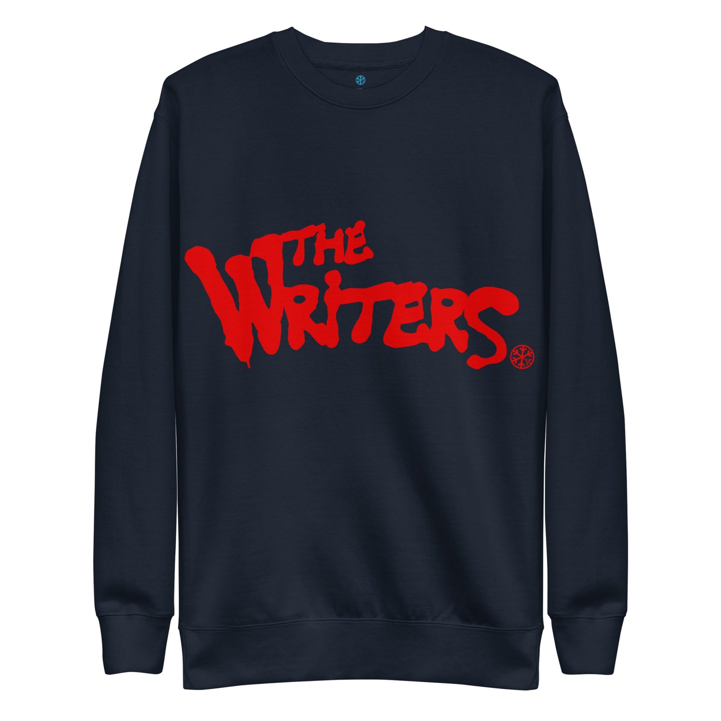 Navy-The Writers Graffiti Lettering Sweatshirt from B.Different Clothing, front view, graffiti-inspired streetwear