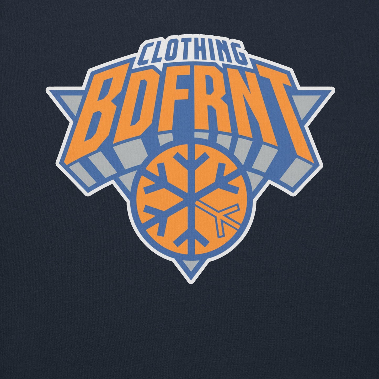 Navy-BDFRNT Logo 2011 Sweatshirt from B.Different Clothing, graphic, graffiti-inspired streetwear