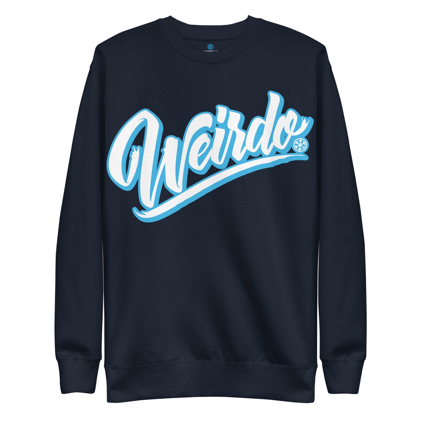 Navy Blazer-Weirdo Sweatshirt from B.Different Clothing, front view, graffiti-inspired streetwear