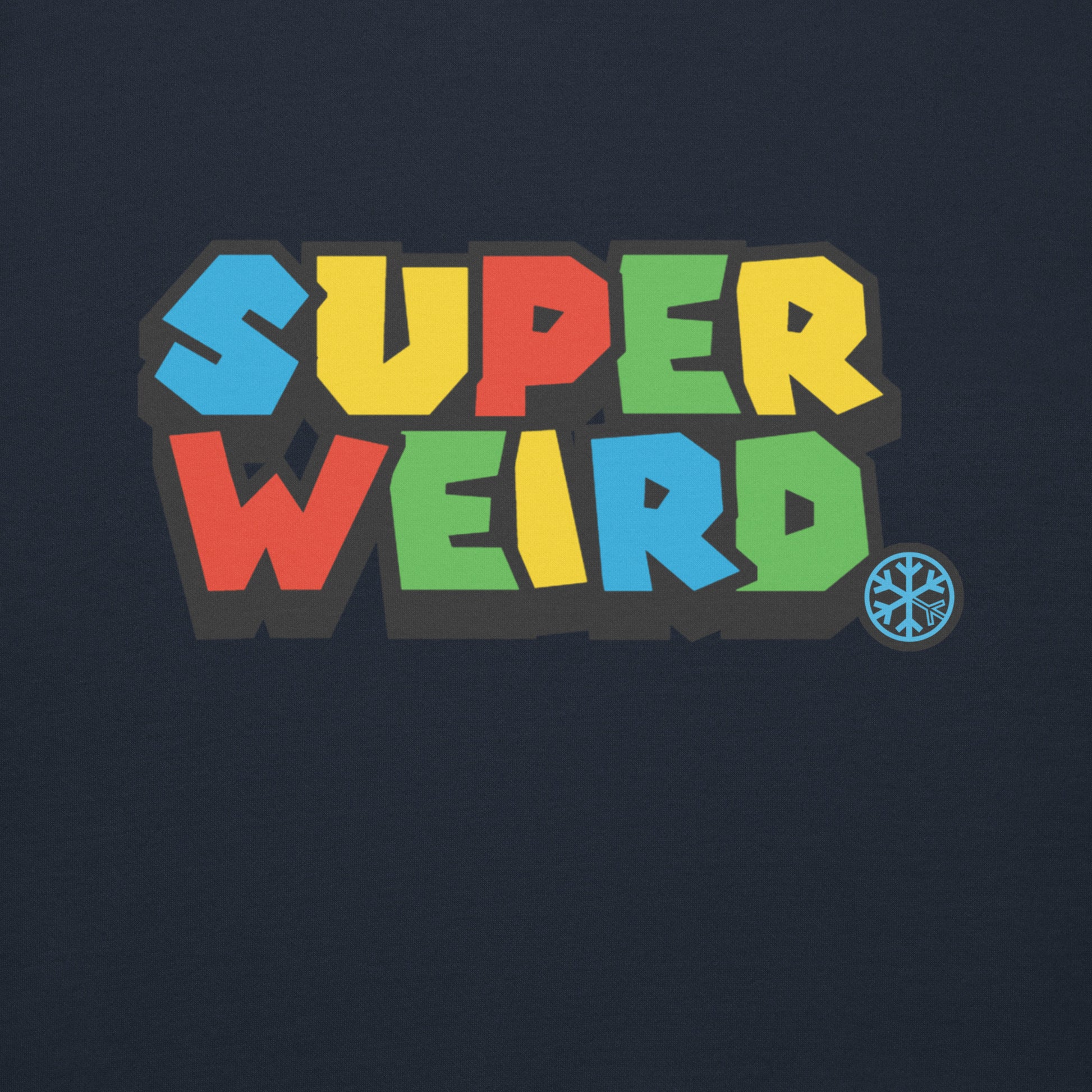 Navy Blazer-Super Weird Bros Sweatshirt from B.Different Clothing, front graphic, graffiti-inspired streetwear