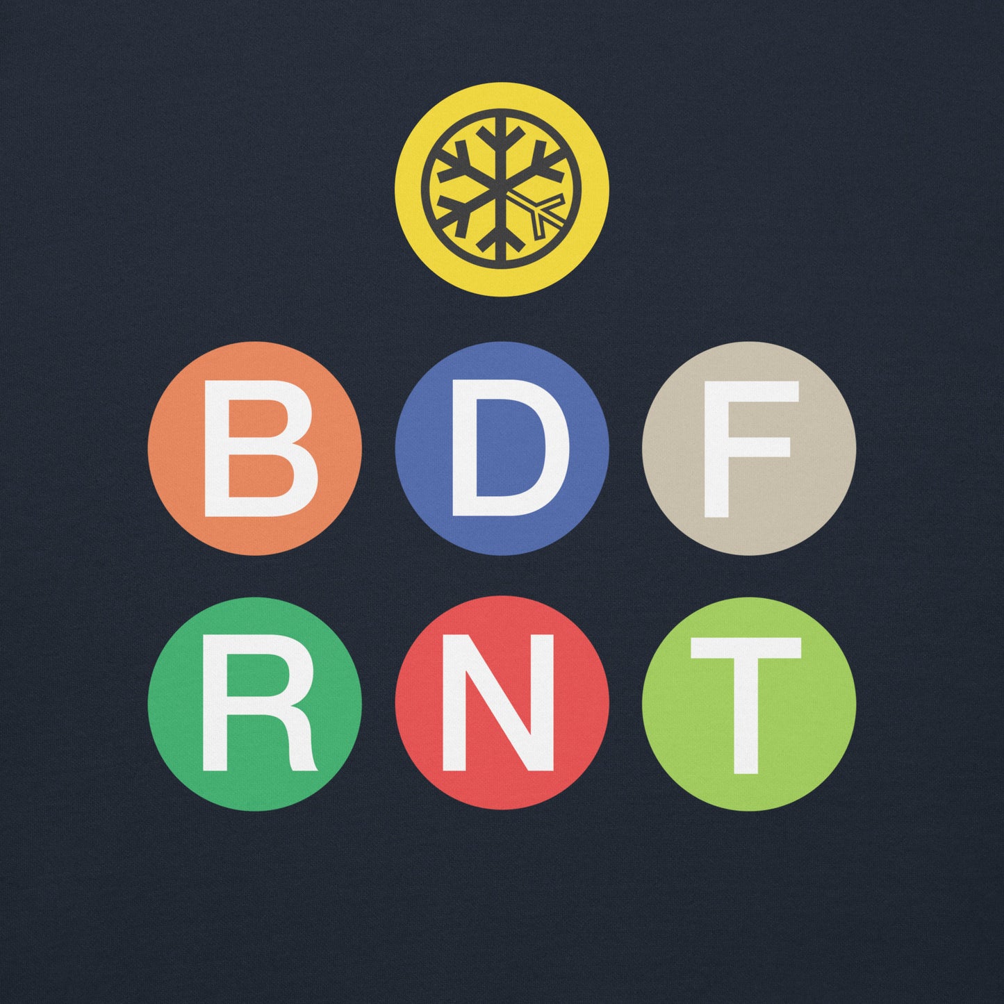 Navy Blazer-BDFRNT NYC Subway Sweatshirt from B.Different Clothing, front graphic, graffiti-inspired streetwear