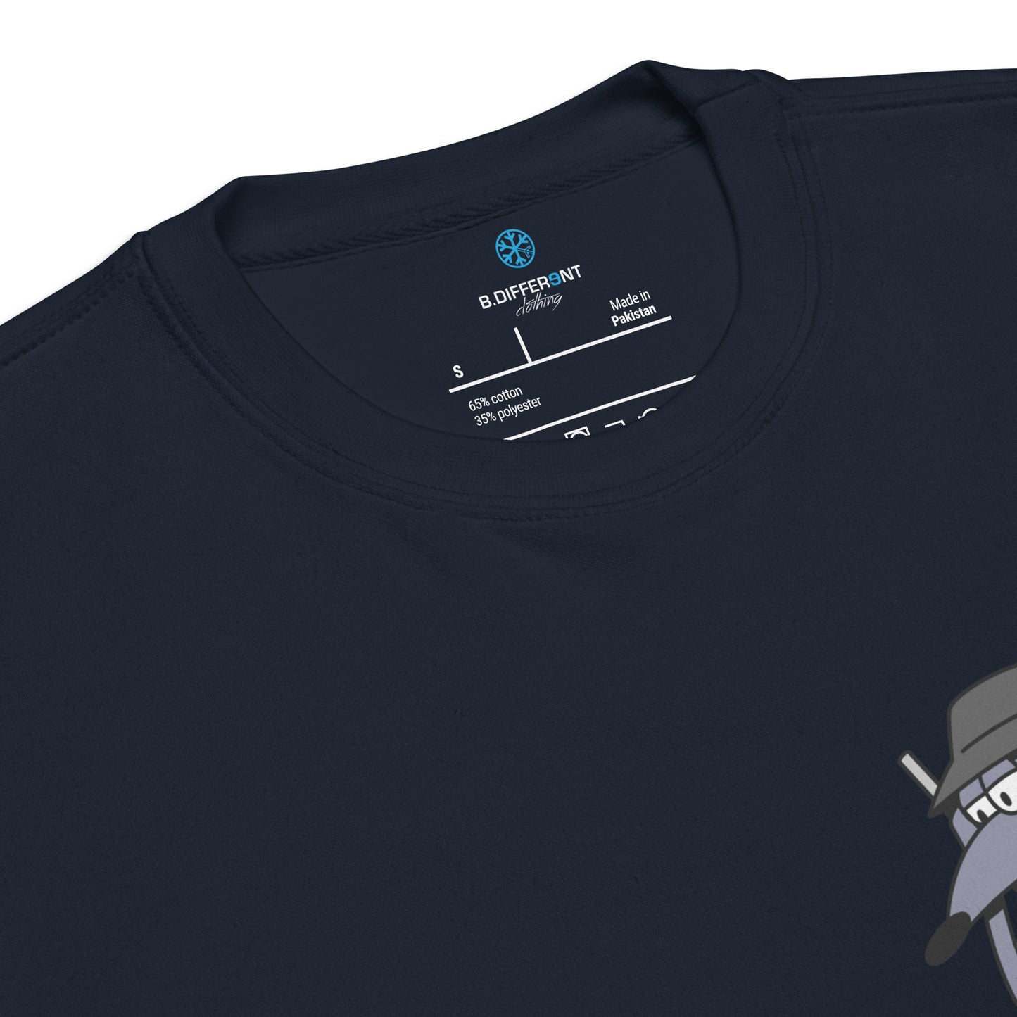 Navy-Bad Boy Graffiti Sweatshirt from B.Different Clothing, collar, graffiti-inspired streetwear