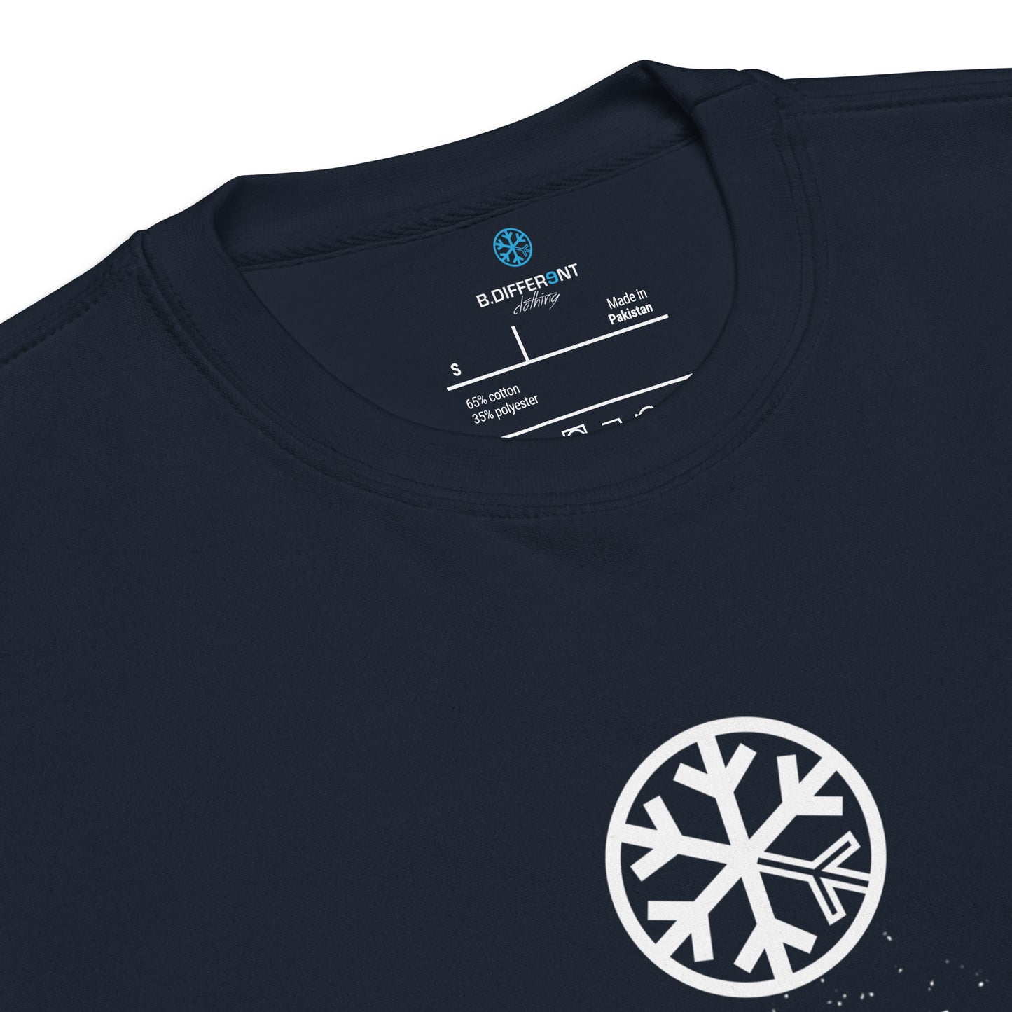 Navy-Outsider Graffiti Tag Sweatshirt from B.Different Clothing, collar, graffiti-inspired streetwear