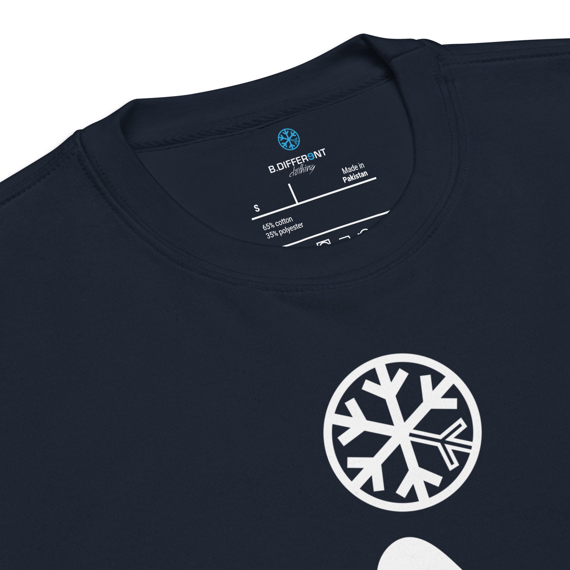 Navy-Antisocial Graffiti Tag Sweatshirt from B.Different Clothing, collar, graffiti-inspired streetwear