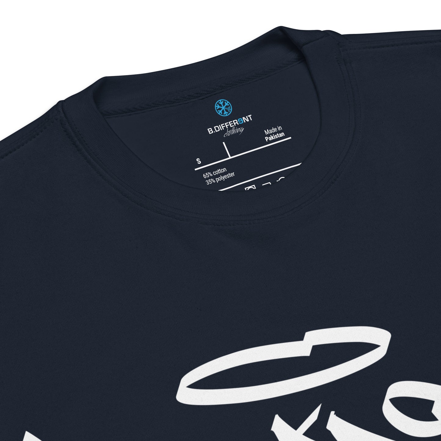 Navy-Weirdo Tag Graffiti Sweatshirt from B.Different Clothing, collar, graffiti-inspired streetwear