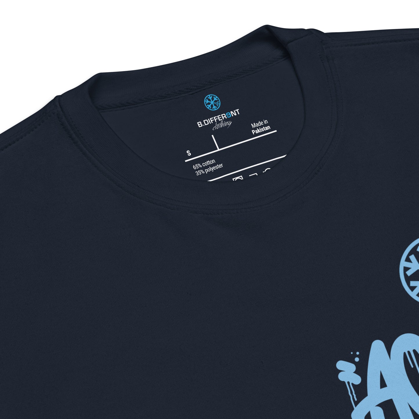 Navy-ACAB Graffiti Character Sweatshirt from B.Different Clothing, collar, graffiti-inspired streetwear