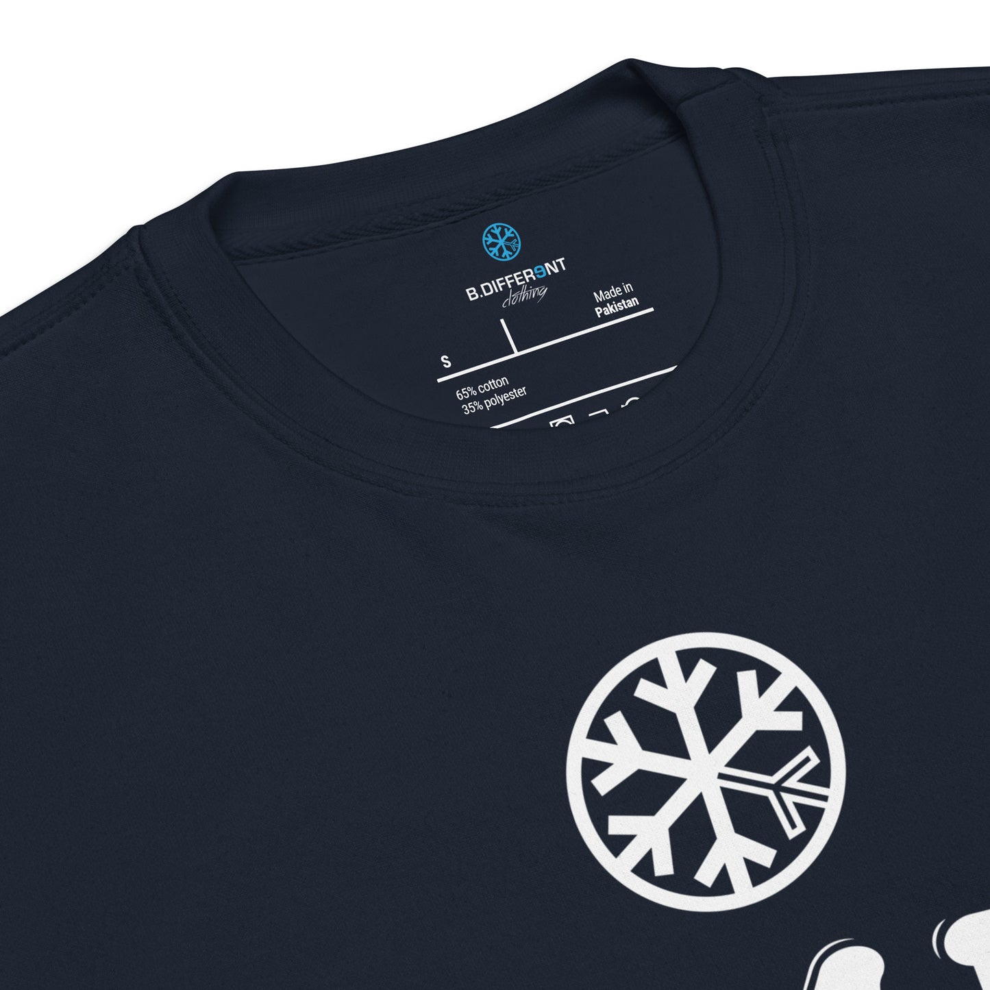 Navy-Stay Fly Graffiti Tag Sweatshirt from B.Different Clothing, collar, graffiti-inspired streetwear