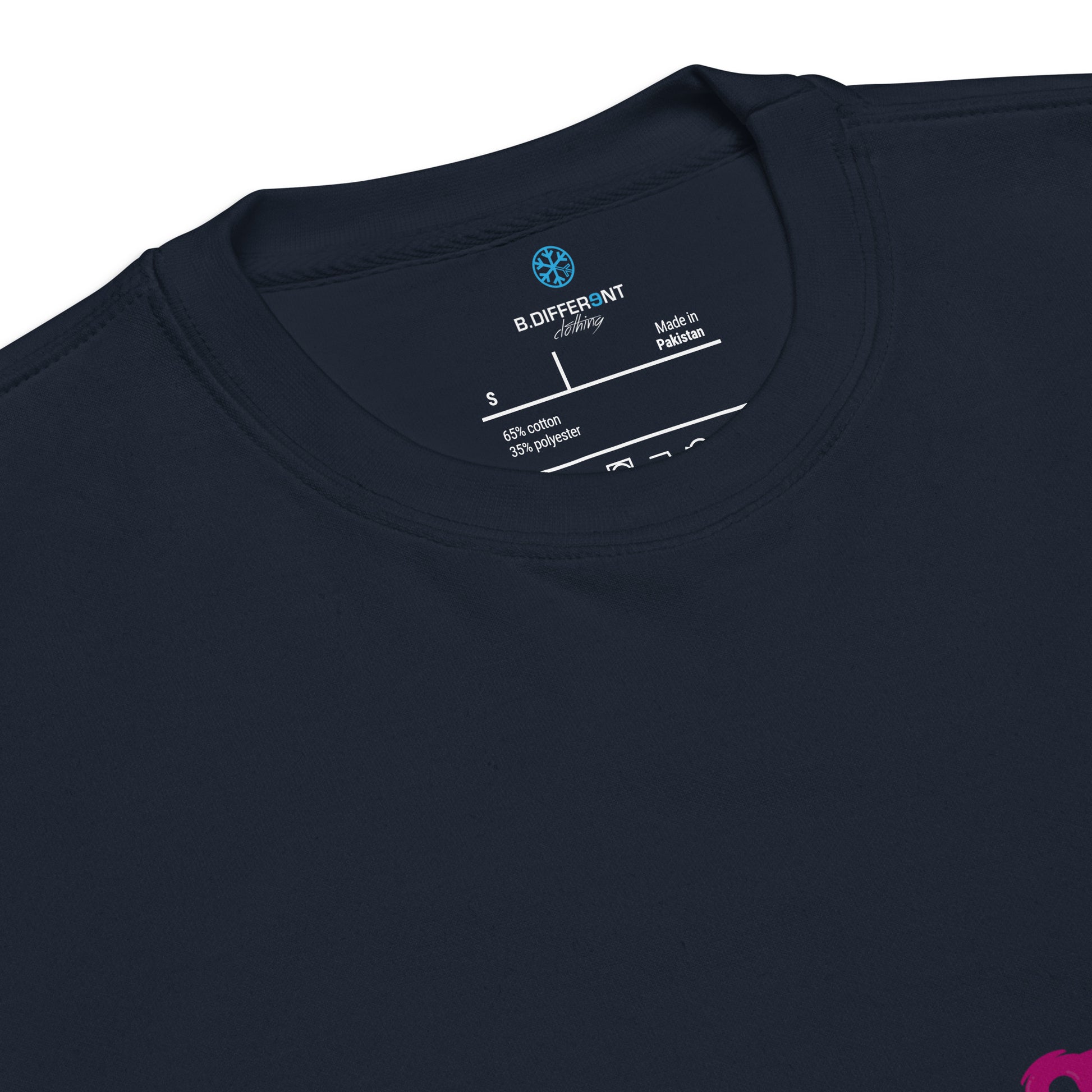 Navy-Stay Fly Graffiti Character Sweatshirt from B.Different Clothing, collar, graffiti-inspired streetwear