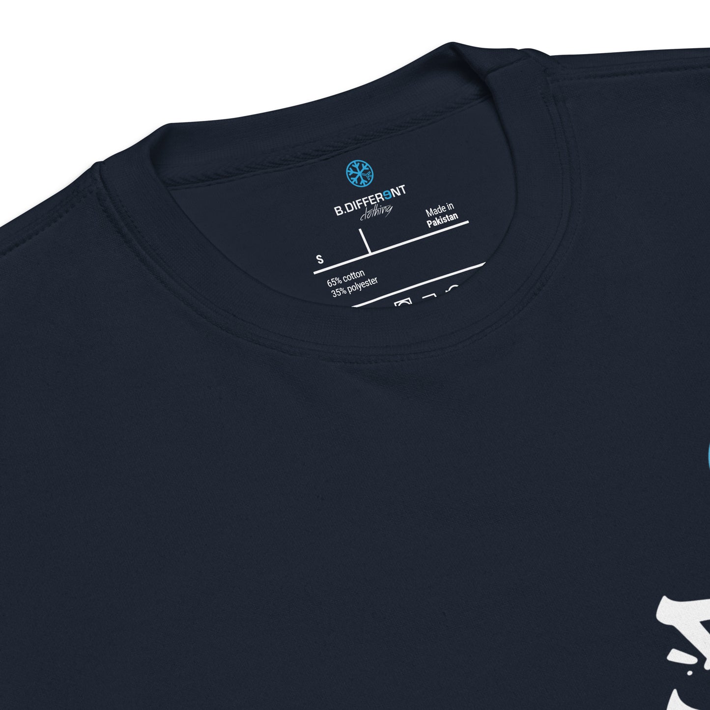 Navy-Paint Dealer Graffiti Character Sweatshirt from B.Different Clothing, collar, graffiti-inspired streetwear