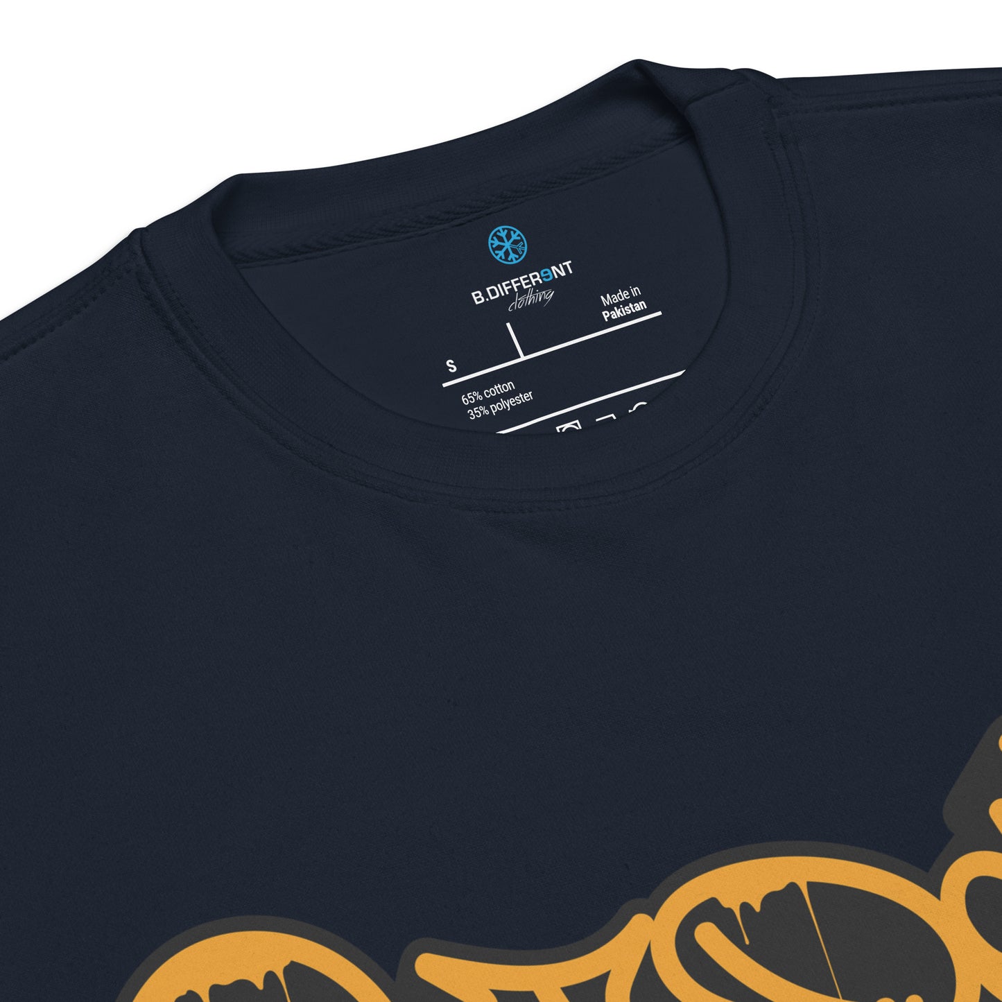 Navy-Get Down Graffiti Tag Sweatshirt from B.Different Clothing, collar, graffiti-inspired streetwear