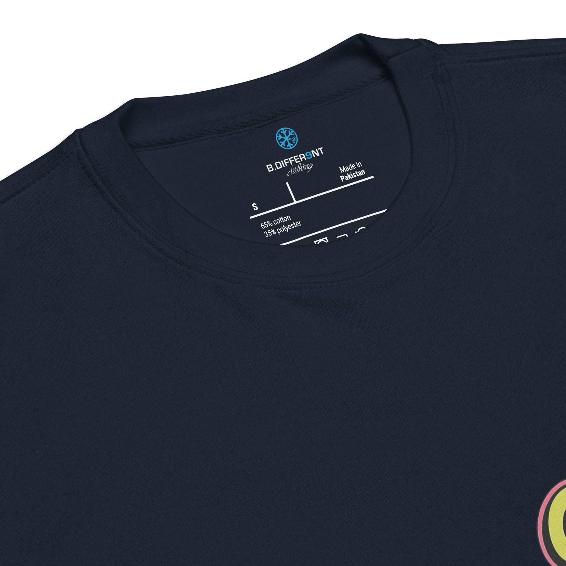 Navy-Cereal Sprayer Graffiti Sweatshirt from B.Different Clothing, collar, graffiti-inspired streetwear