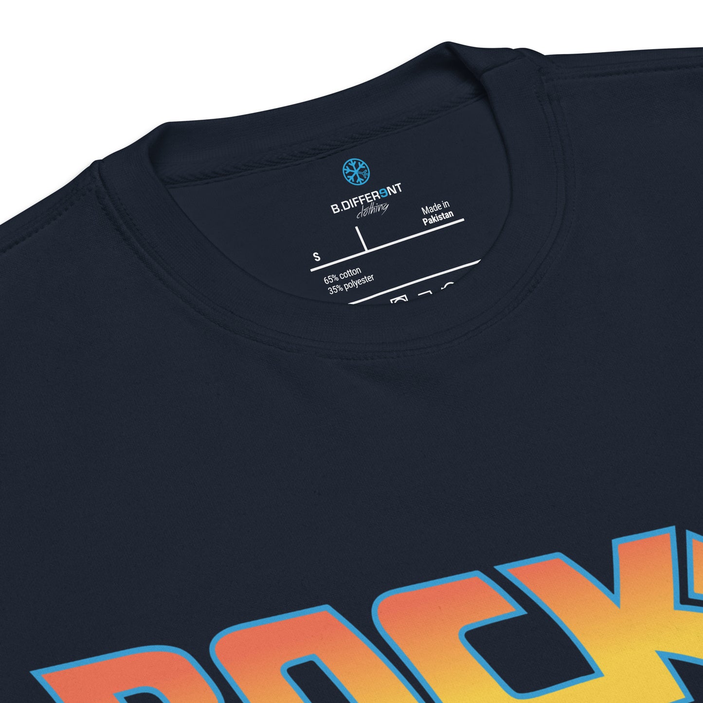 Navy-Back to the Graff Sweatshirt from B.Different Clothing, collar, graffiti-inspired streetwear