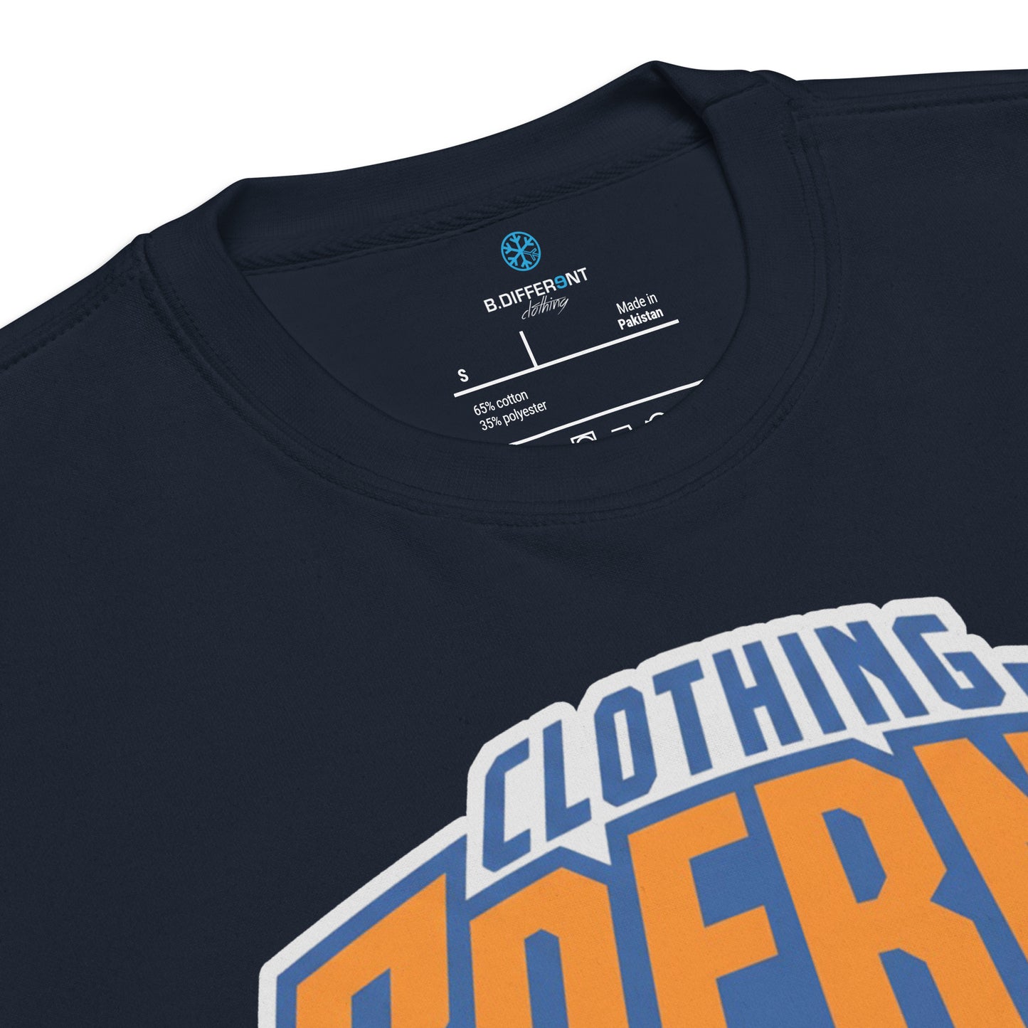 Navy-BDFRNT Logo 2011 Sweatshirt from B.Different Clothing, collar, graffiti-inspired streetwear