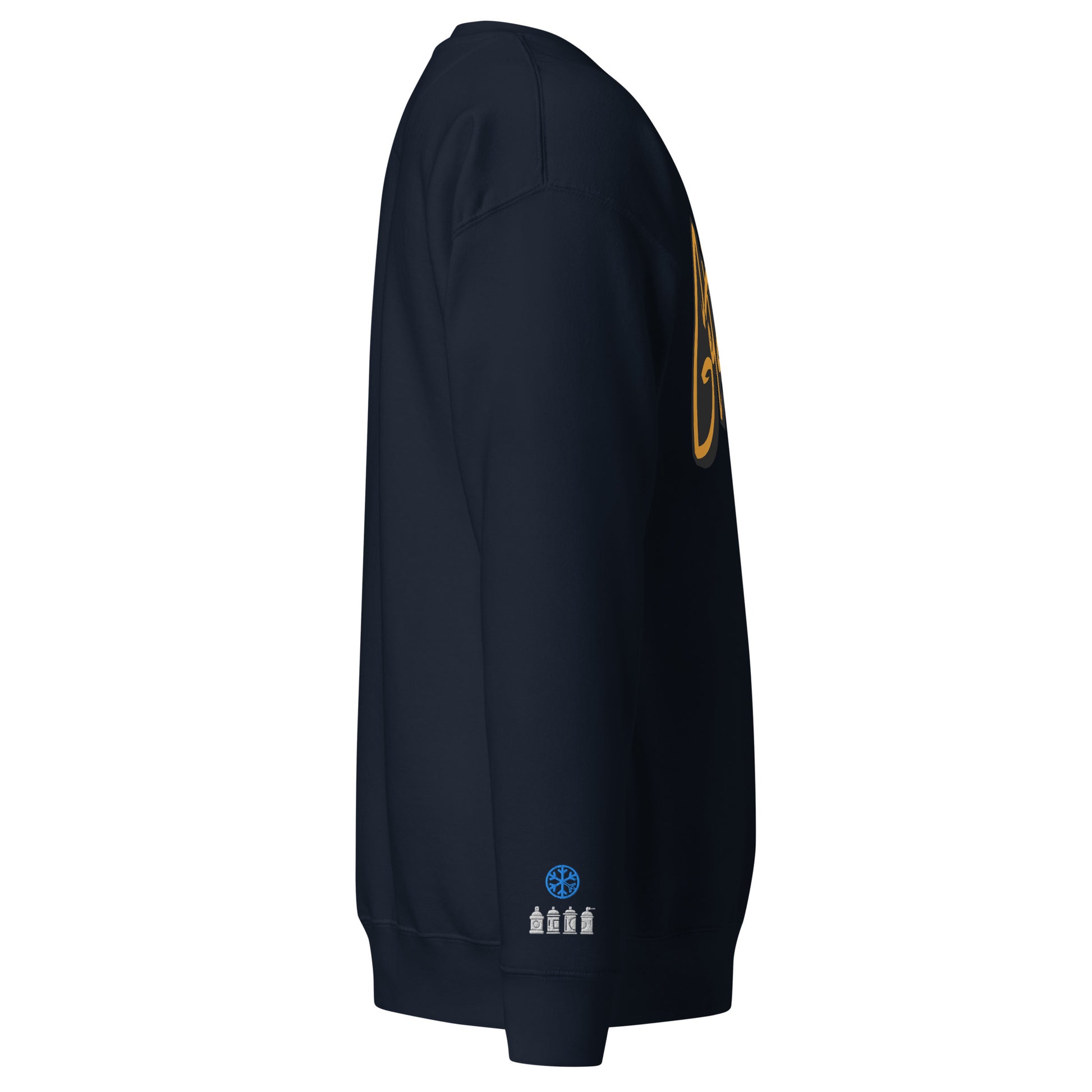 Navy-Get Down Graffiti Tag Sweatshirt from B.Different Clothing, side view, graffiti-inspired streetwear