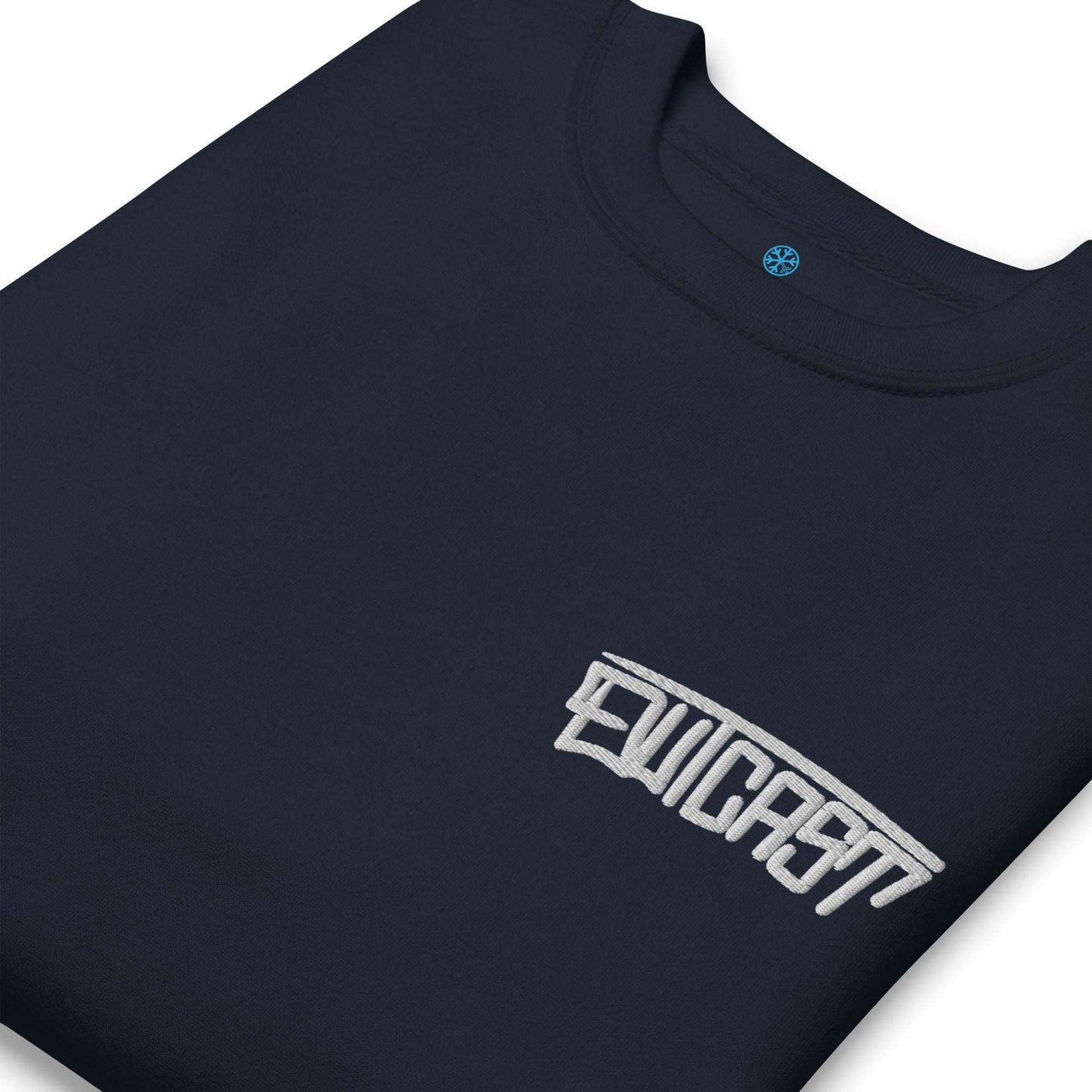 detail of Outcast Graffiti Tag sweatshirt navy B.Different Clothing graffiti street art inspired streetwear brand