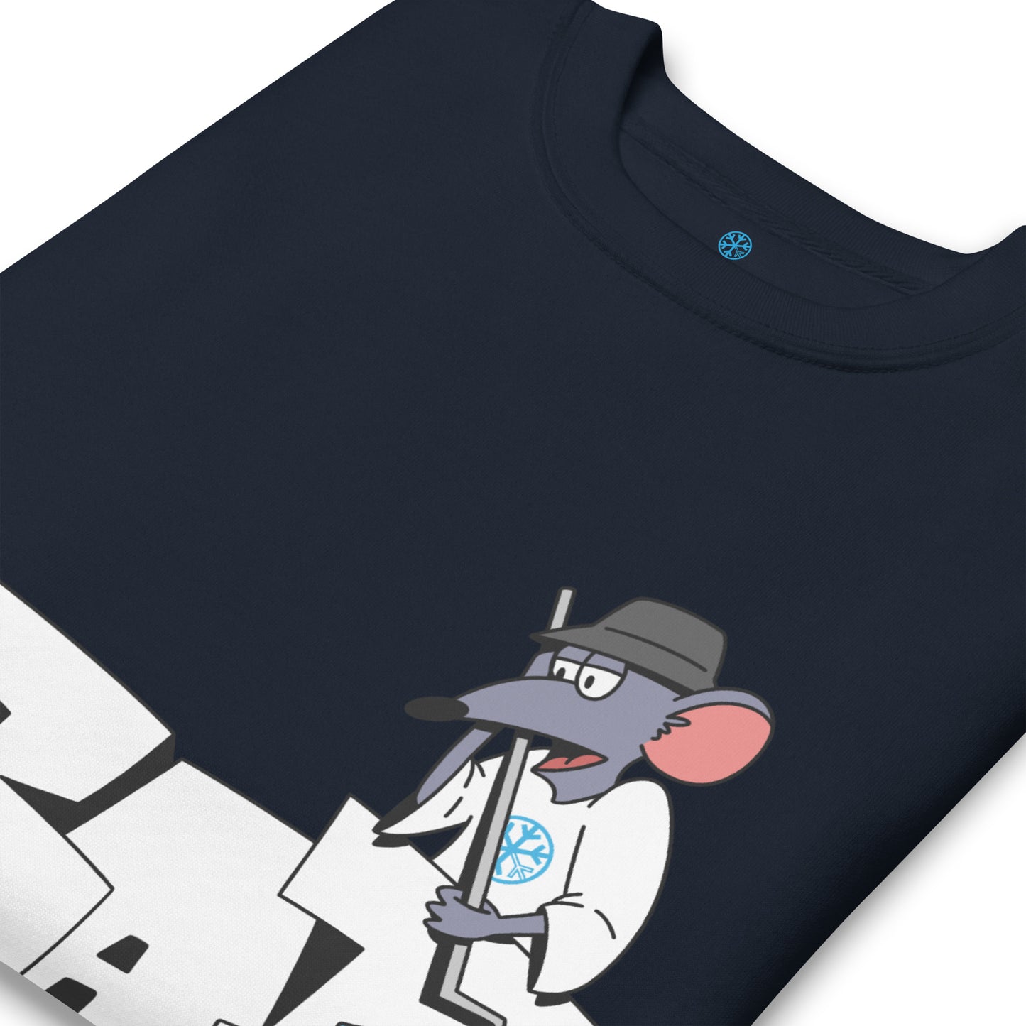 Navy-Bad Boy Graffiti Sweatshirt from B.Different Clothing, detail, graffiti-inspired streetwear