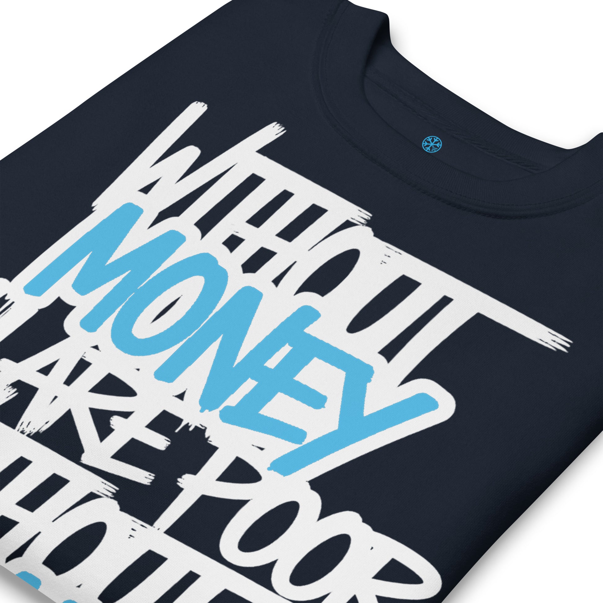 Navy-Without Dreams You Are Nothing Graffiti Sweatshirt from B.Different Clothing, detail, graffiti-inspired streetwear