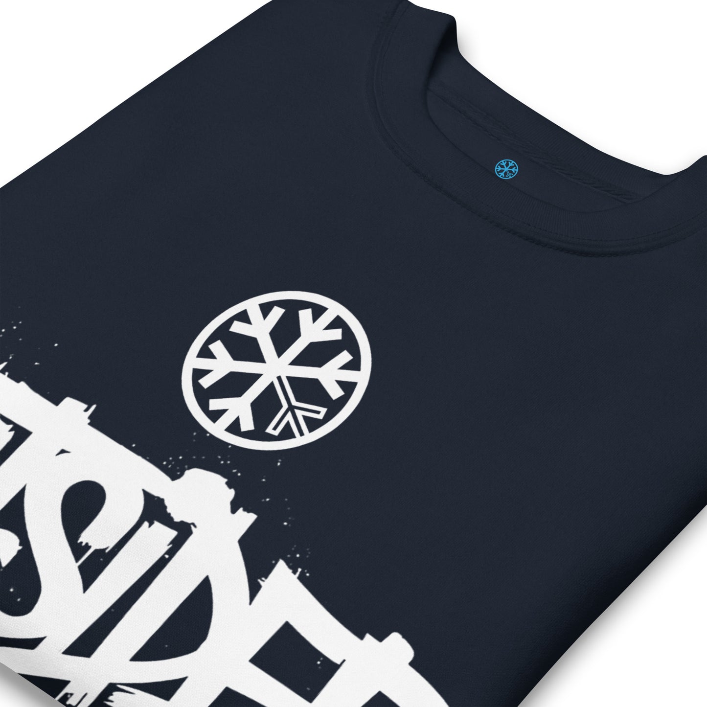 Navy-Outsider Graffiti Tag Sweatshirt from B.Different Clothing, detail, graffiti-inspired streetwear